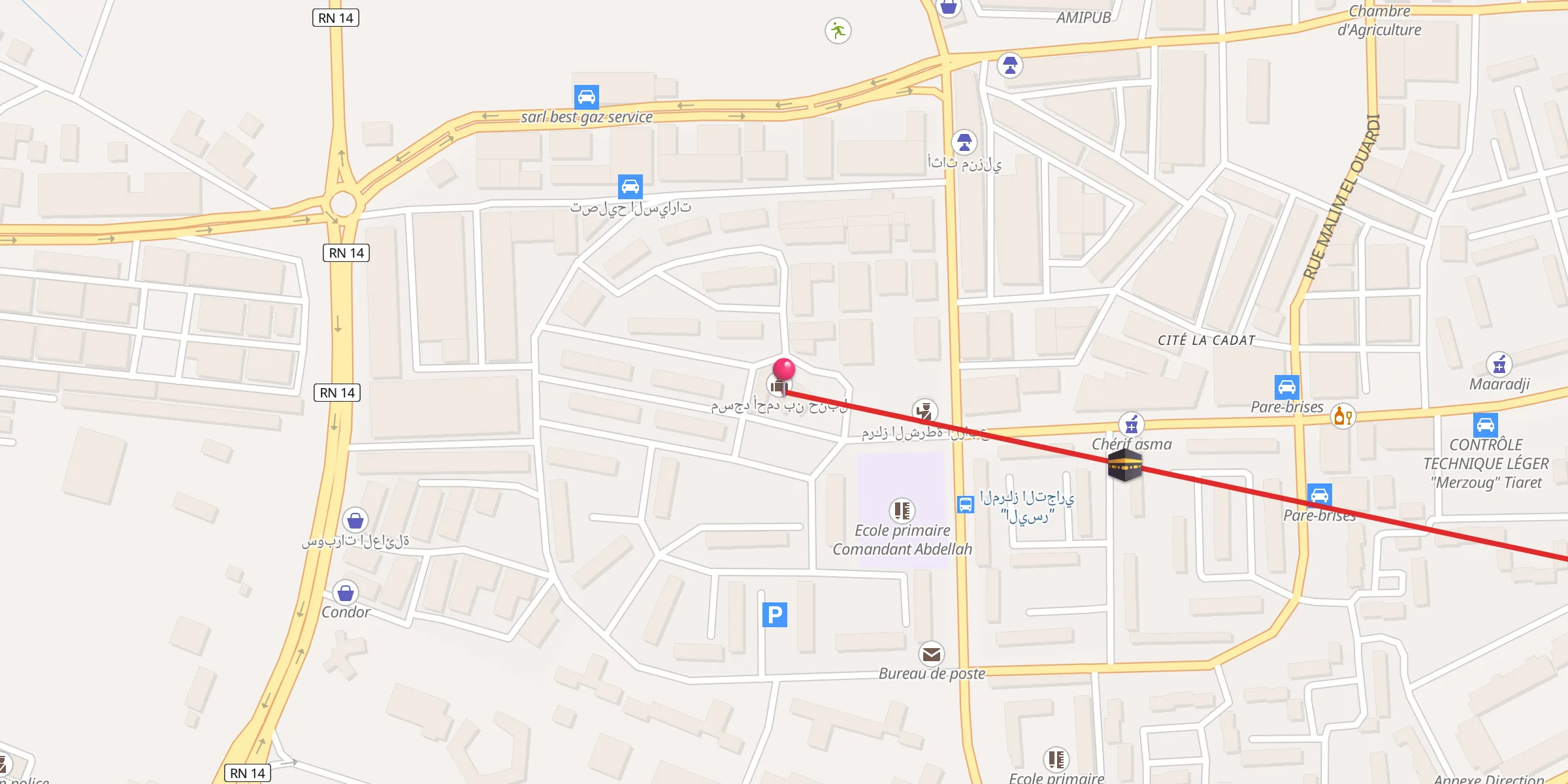 Carte de localisation : مسجد أحمد بن حنبل