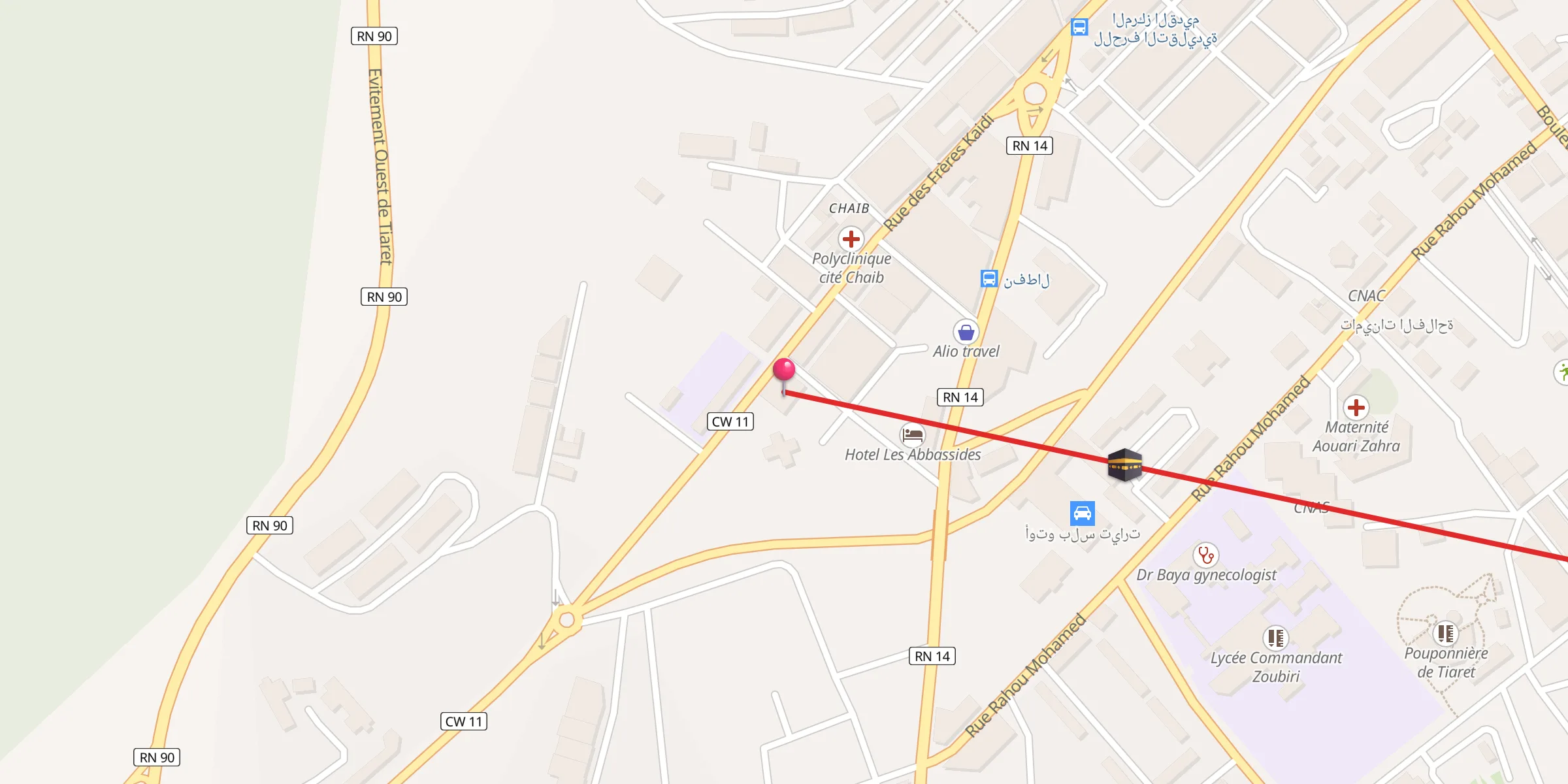 Carte de localisation : مسجد عبد الله بن عمر