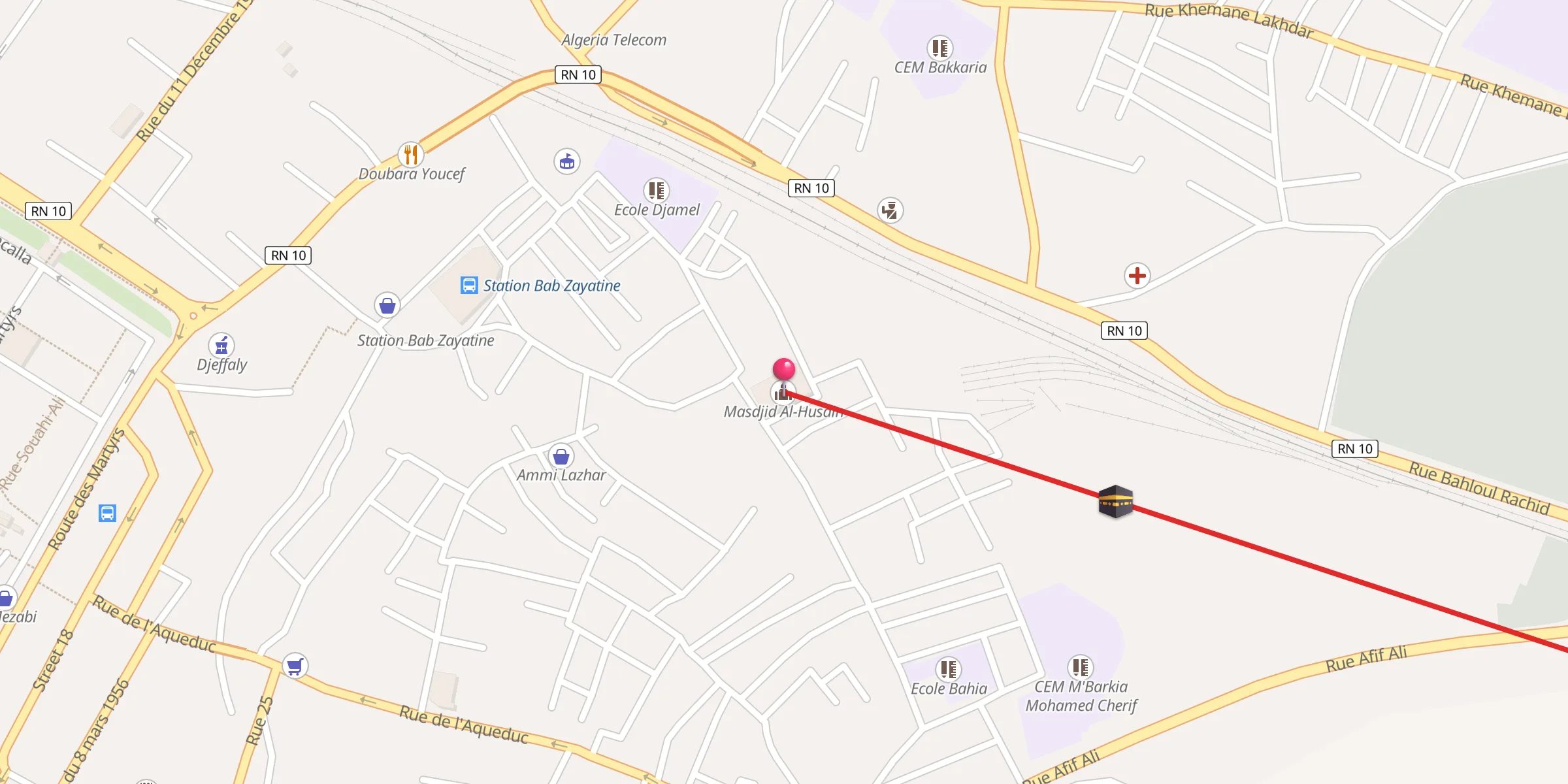 Carte de localisation : Masdjid Al-Husain