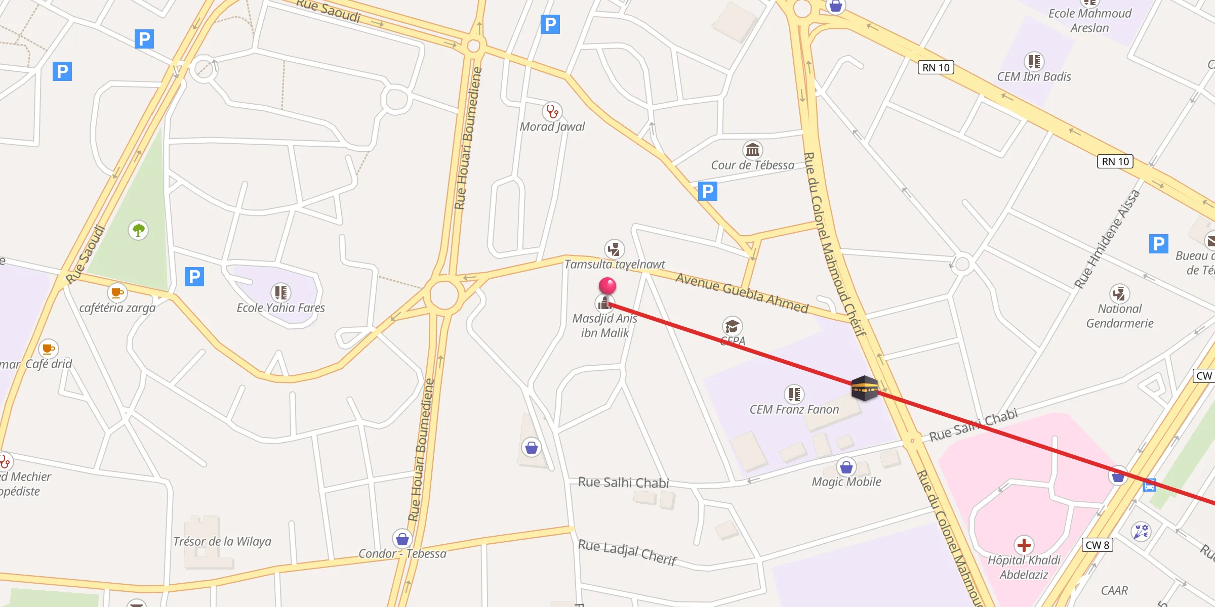 Carte de localisation : مسجد أنس بن مالك