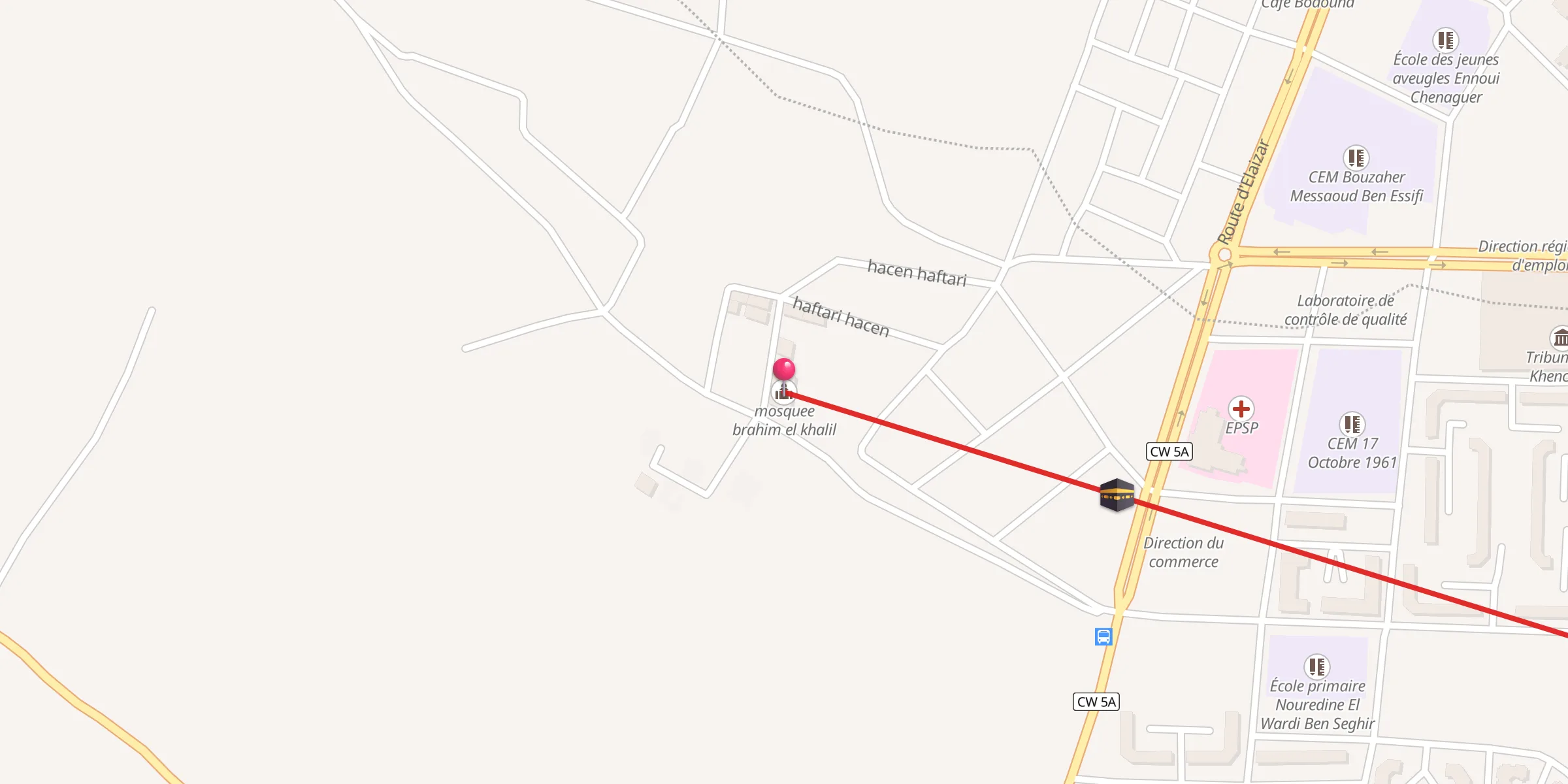 Carte de localisation : mosquee brahim el khalil