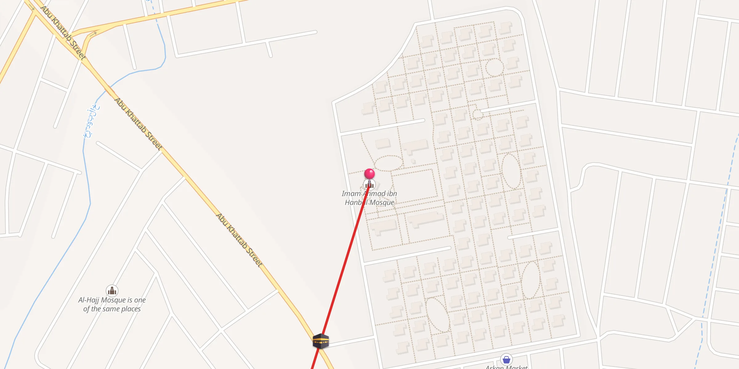 Carte de localisation : Imam Ahmad ibn Hanbal Mosque