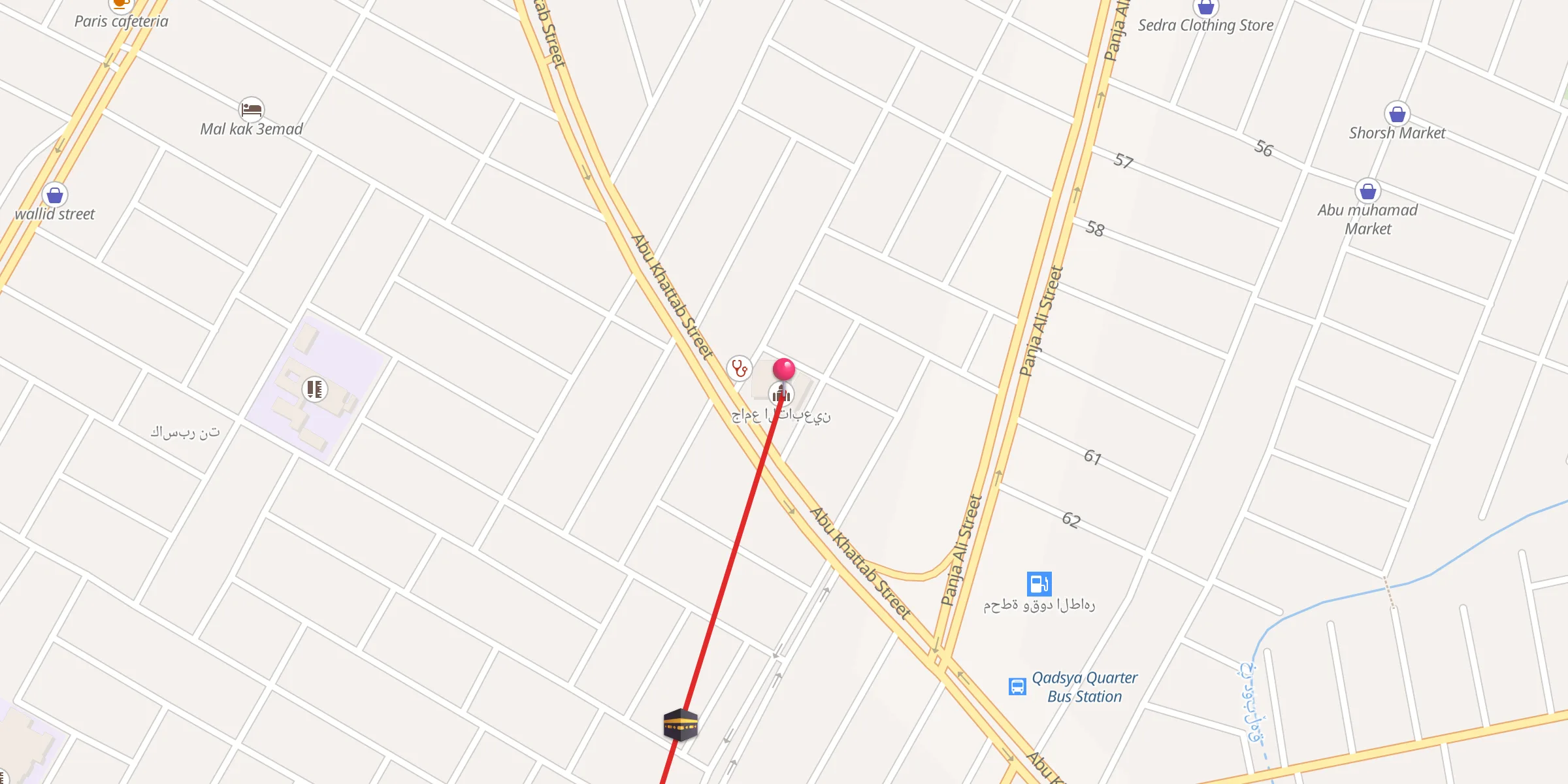 Carte de localisation : جامع التابعين