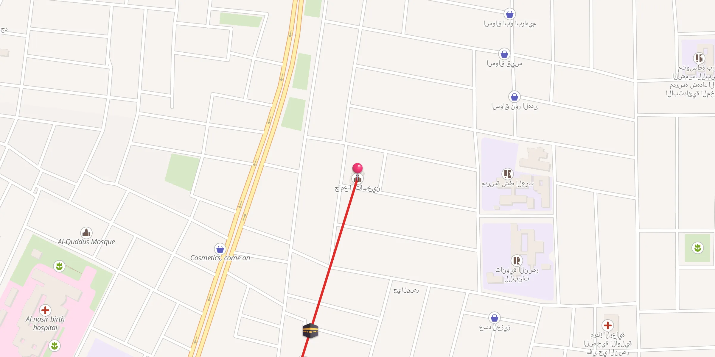 Carte de localisation : جامع التابعين