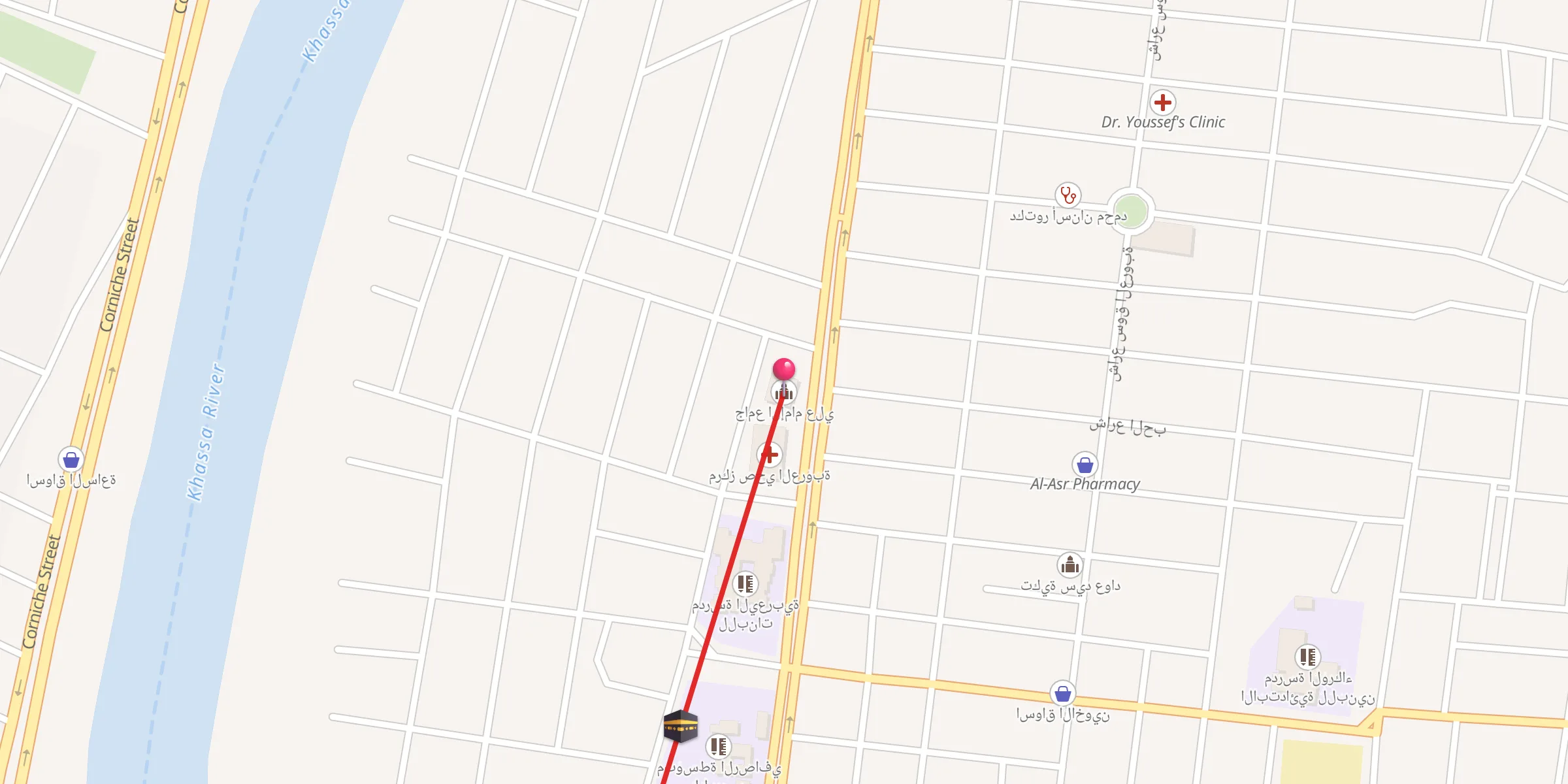 Carte de localisation : جامع الإمام علي