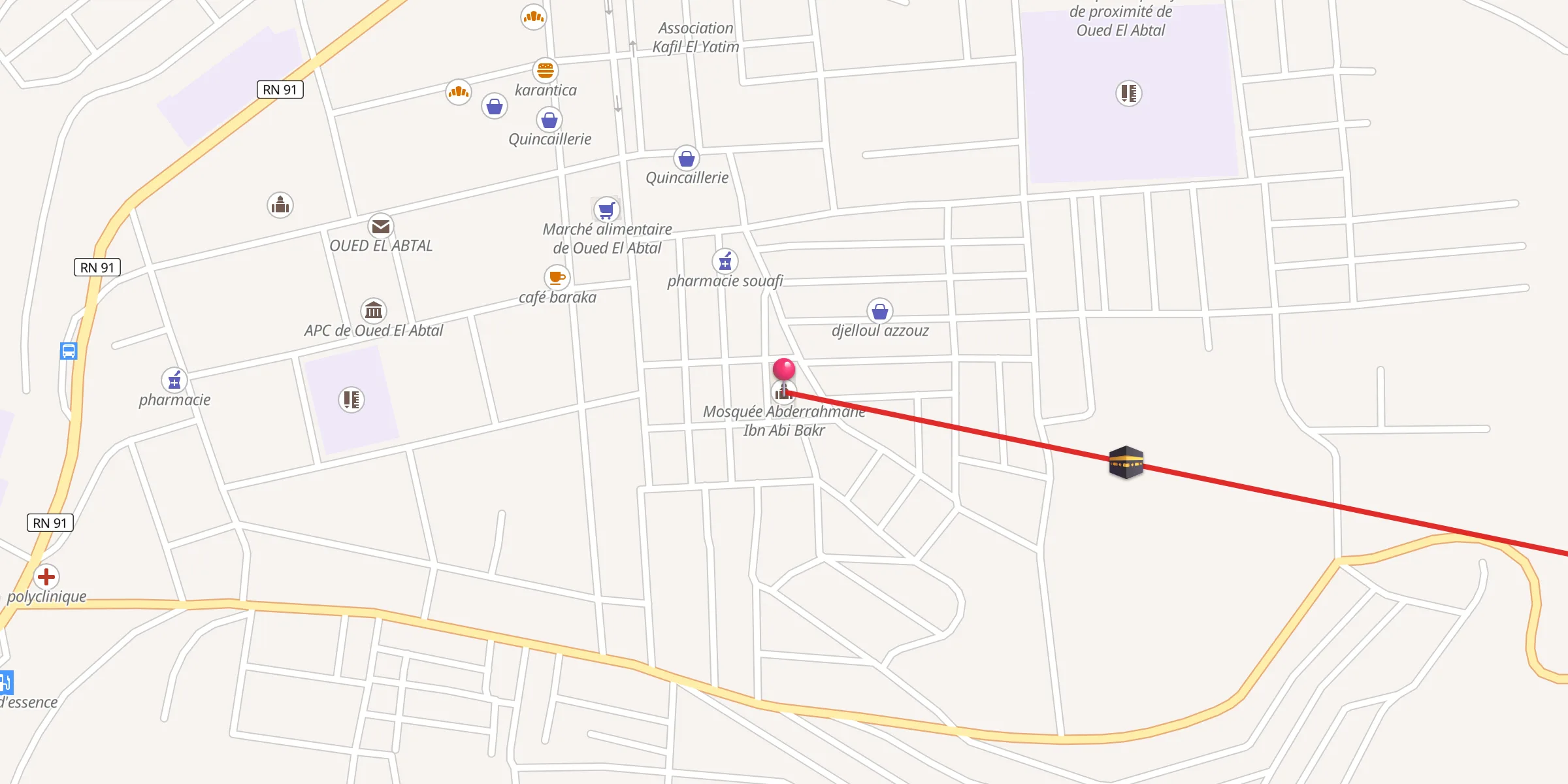 Carte de localisation : Mosquée Abderrahmane Ibn Abi Bakr