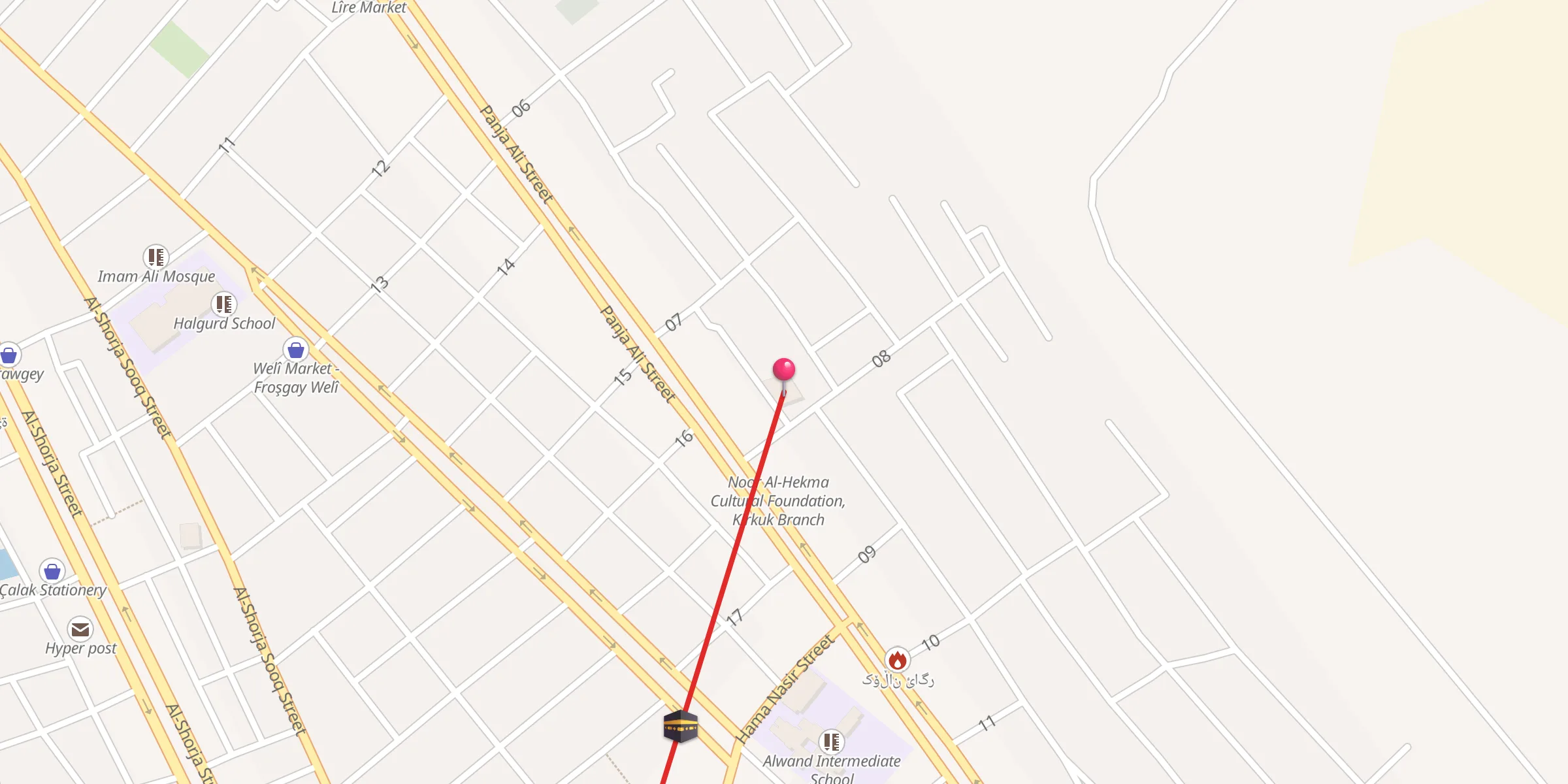 Carte de localisation : جامع ابو بكر الصديق