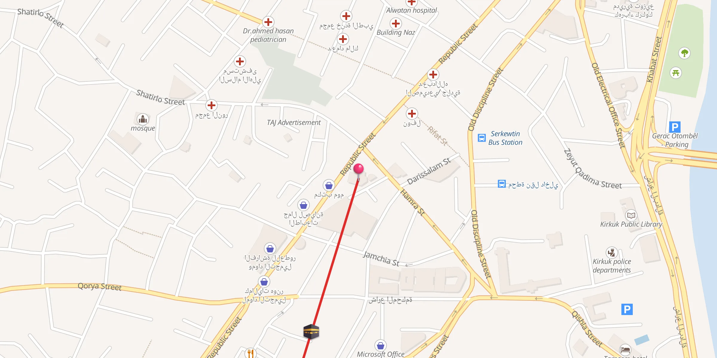 Carte de localisation : جامع التكريتي