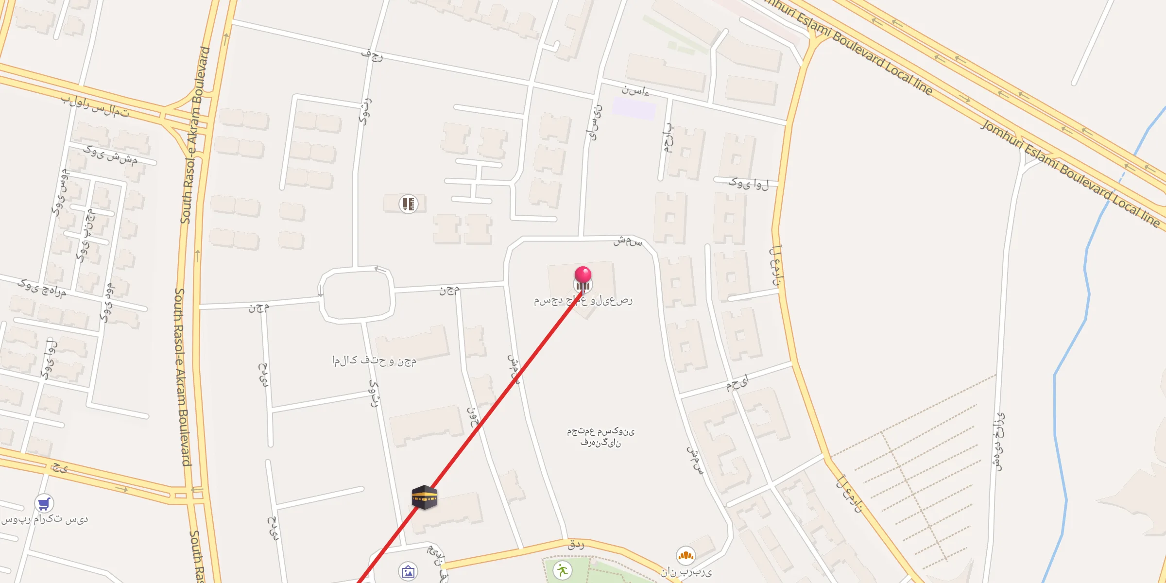 Carte de localisation : مسجد جامع ولیعصر