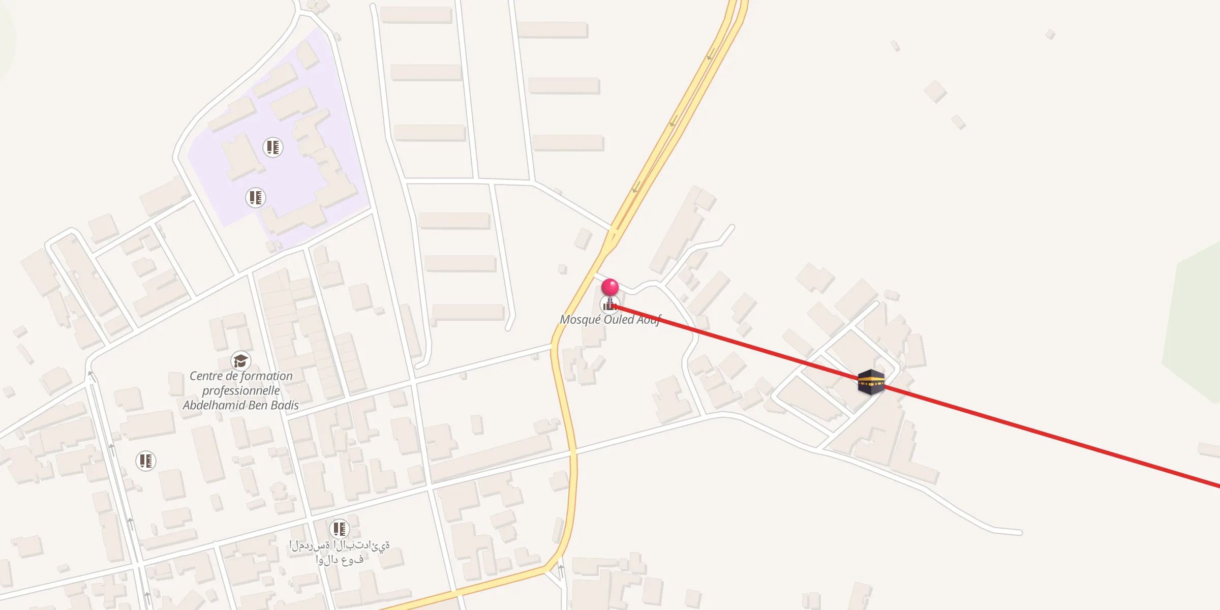 Carte de localisation : Mosqué Ouled Aouf مسجد أولاد عوف
