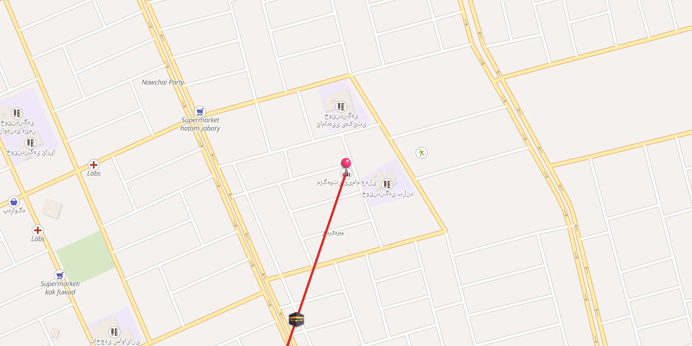 Carte de localisation : مزگەوتی ئیمام عەلی