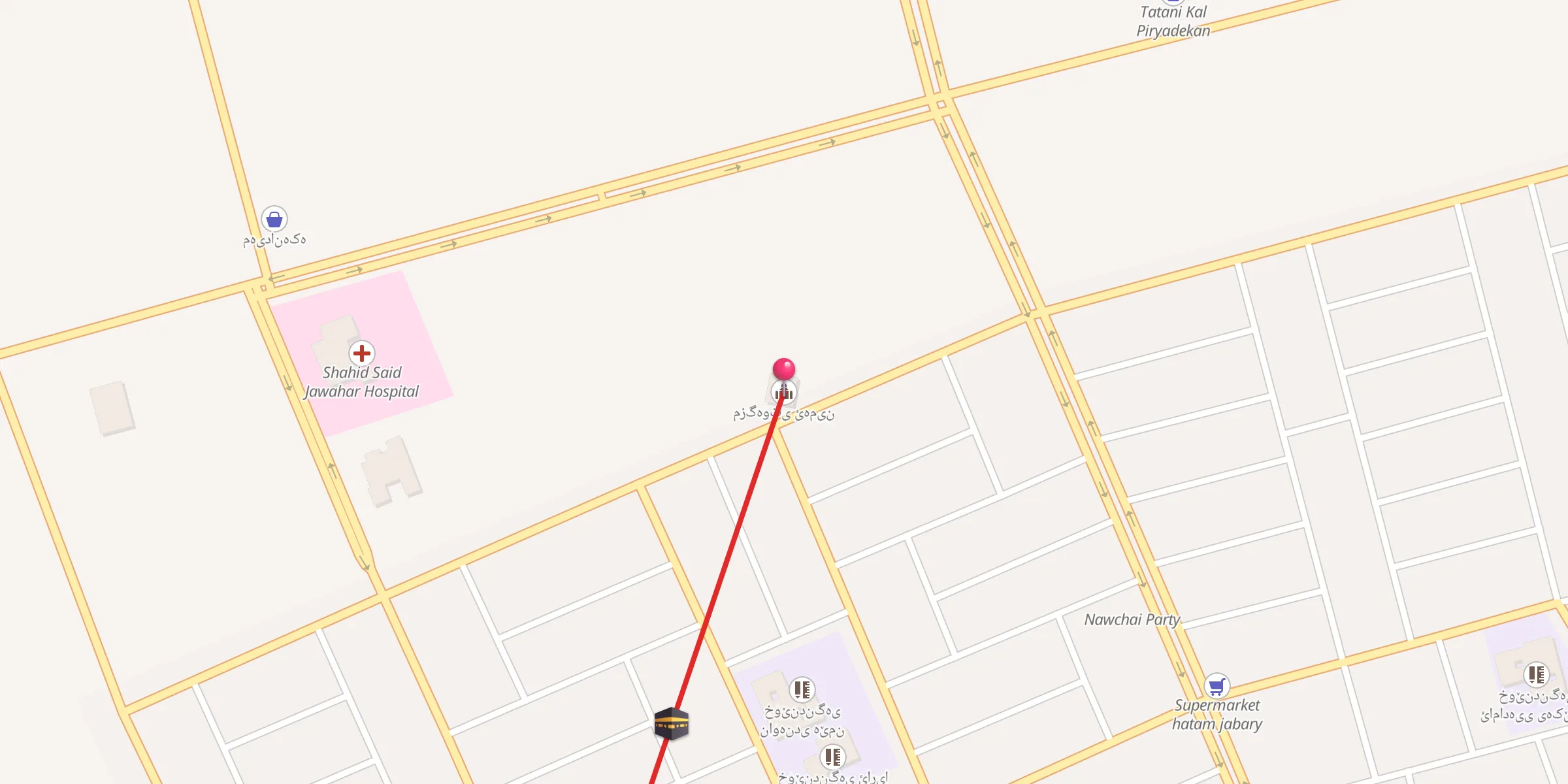 Carte de localisation : مزگەوتی ئەمین