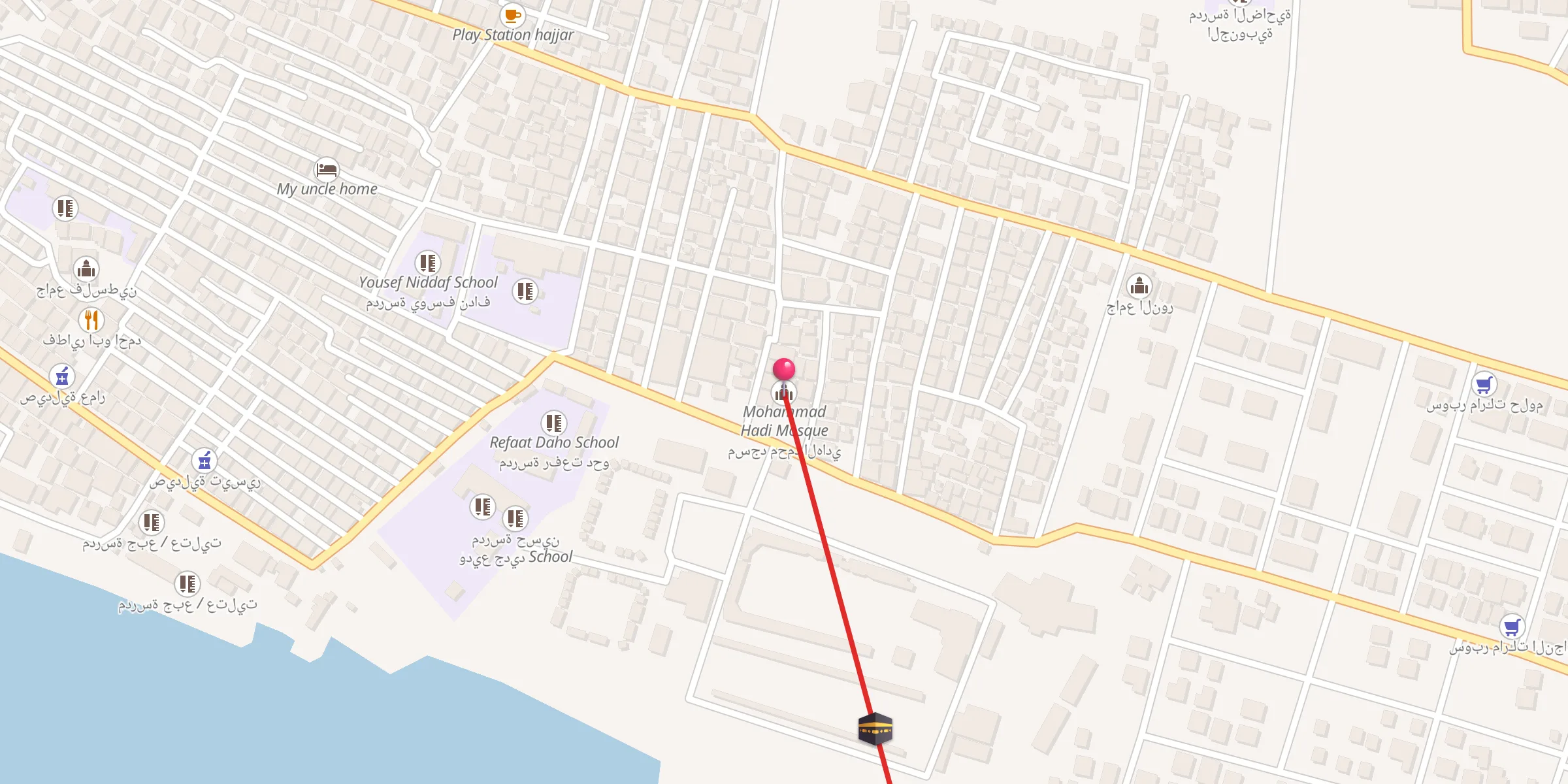 Carte de localisation : Mohammad Hadi Mosque مسجد محمد الهادي