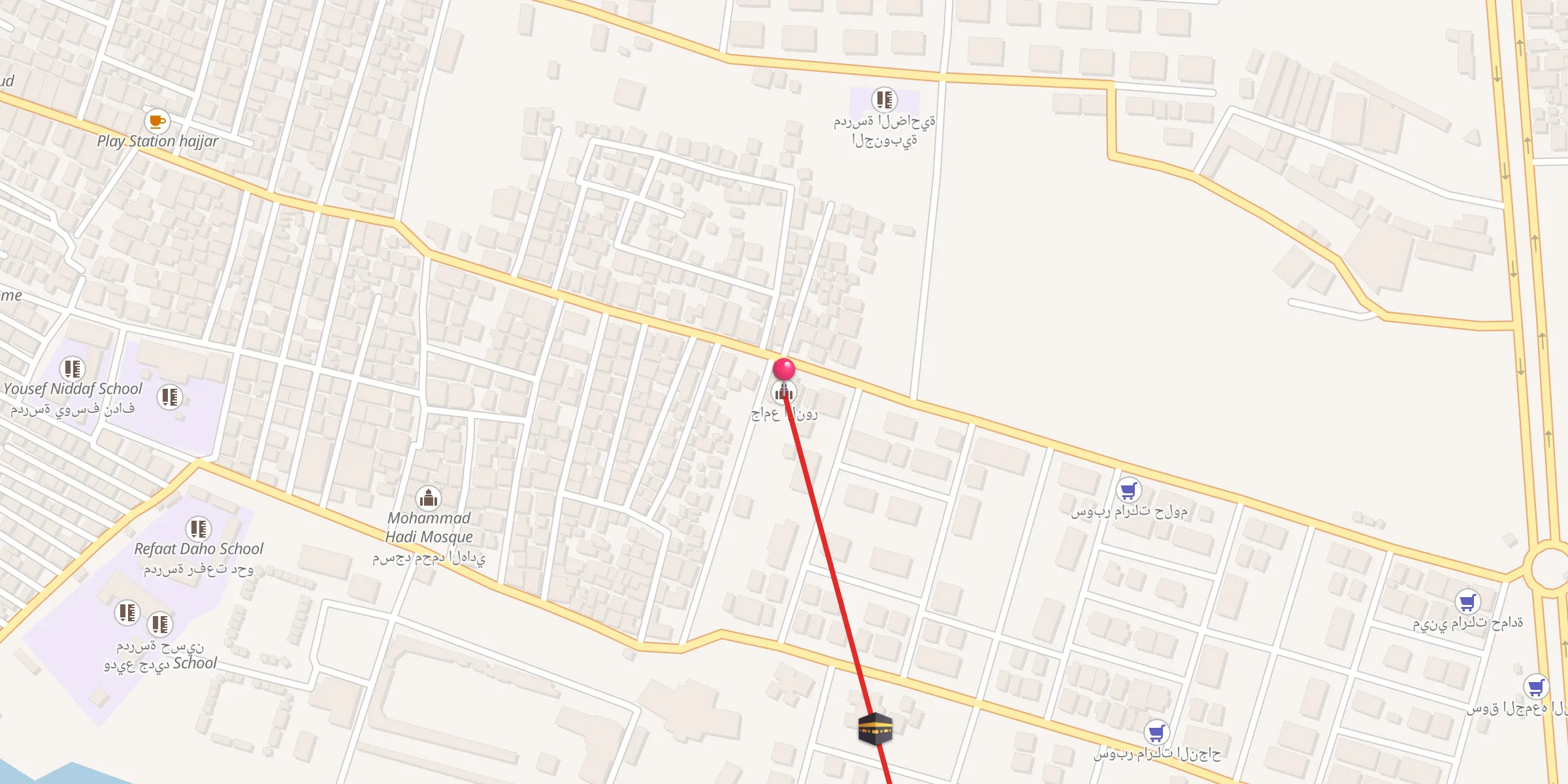 Carte de localisation : جامع النور