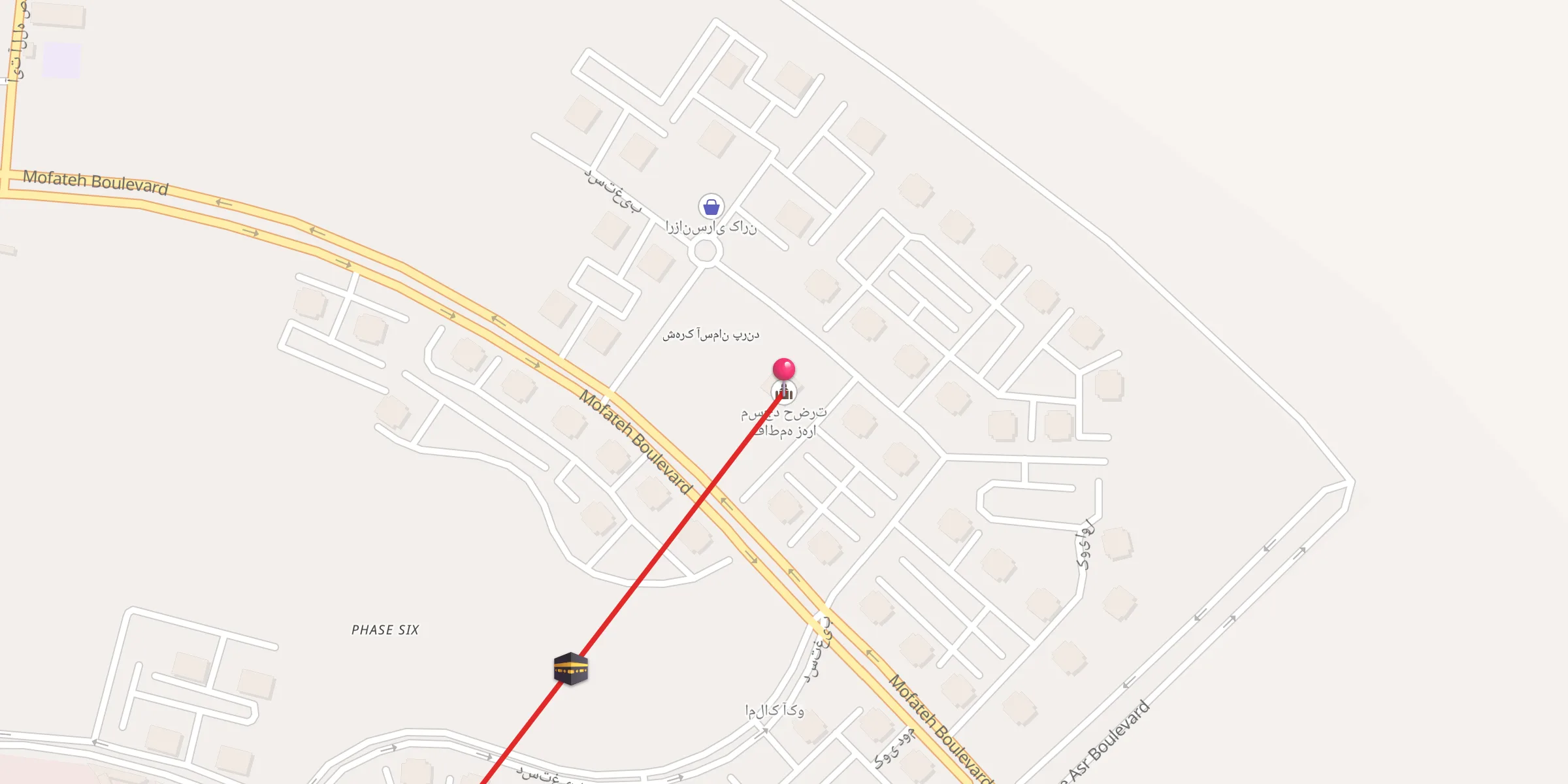 Carte de localisation : مسجد حضرت فاطمه زهرا