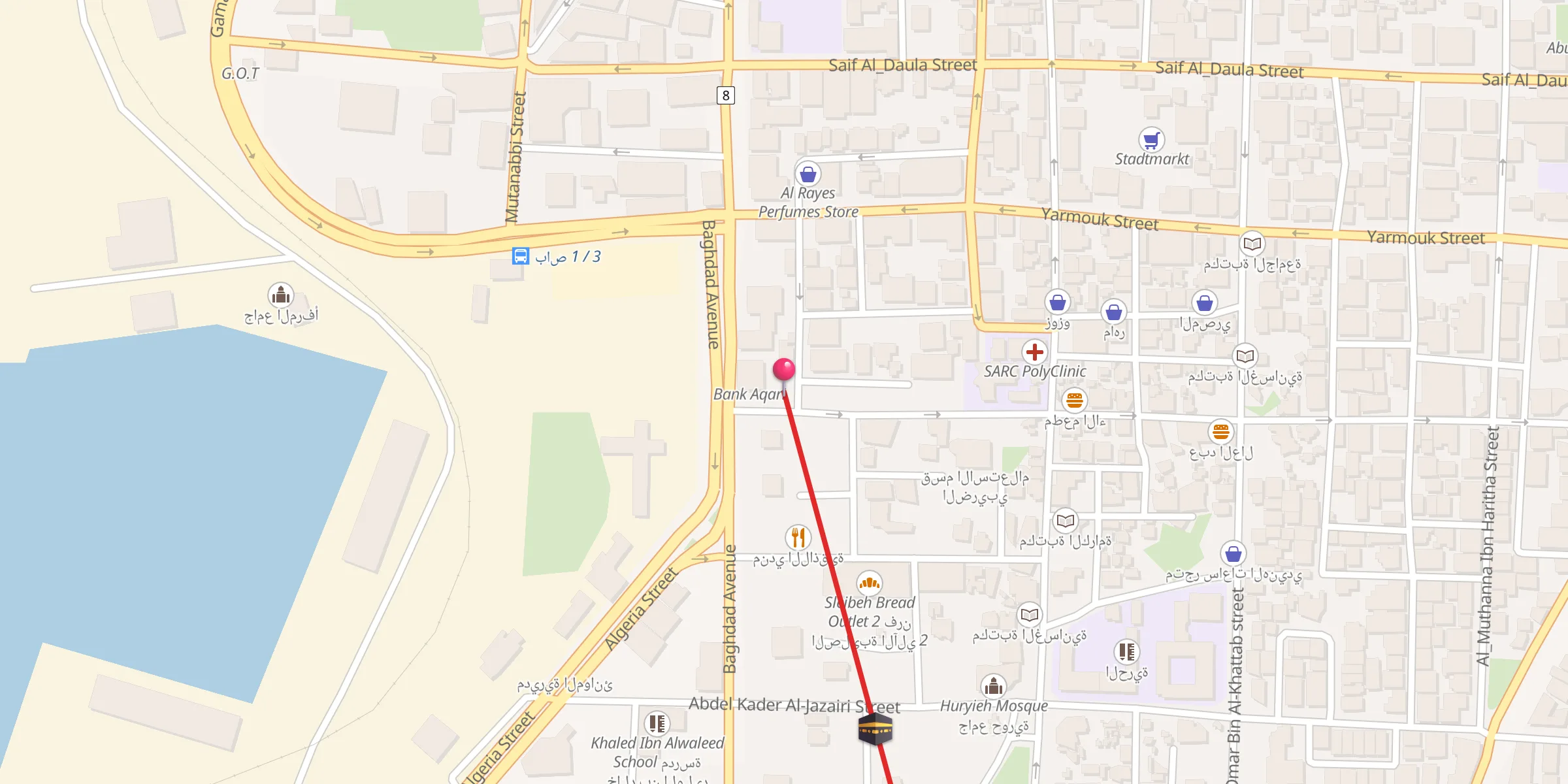 Carte de localisation : الحمد