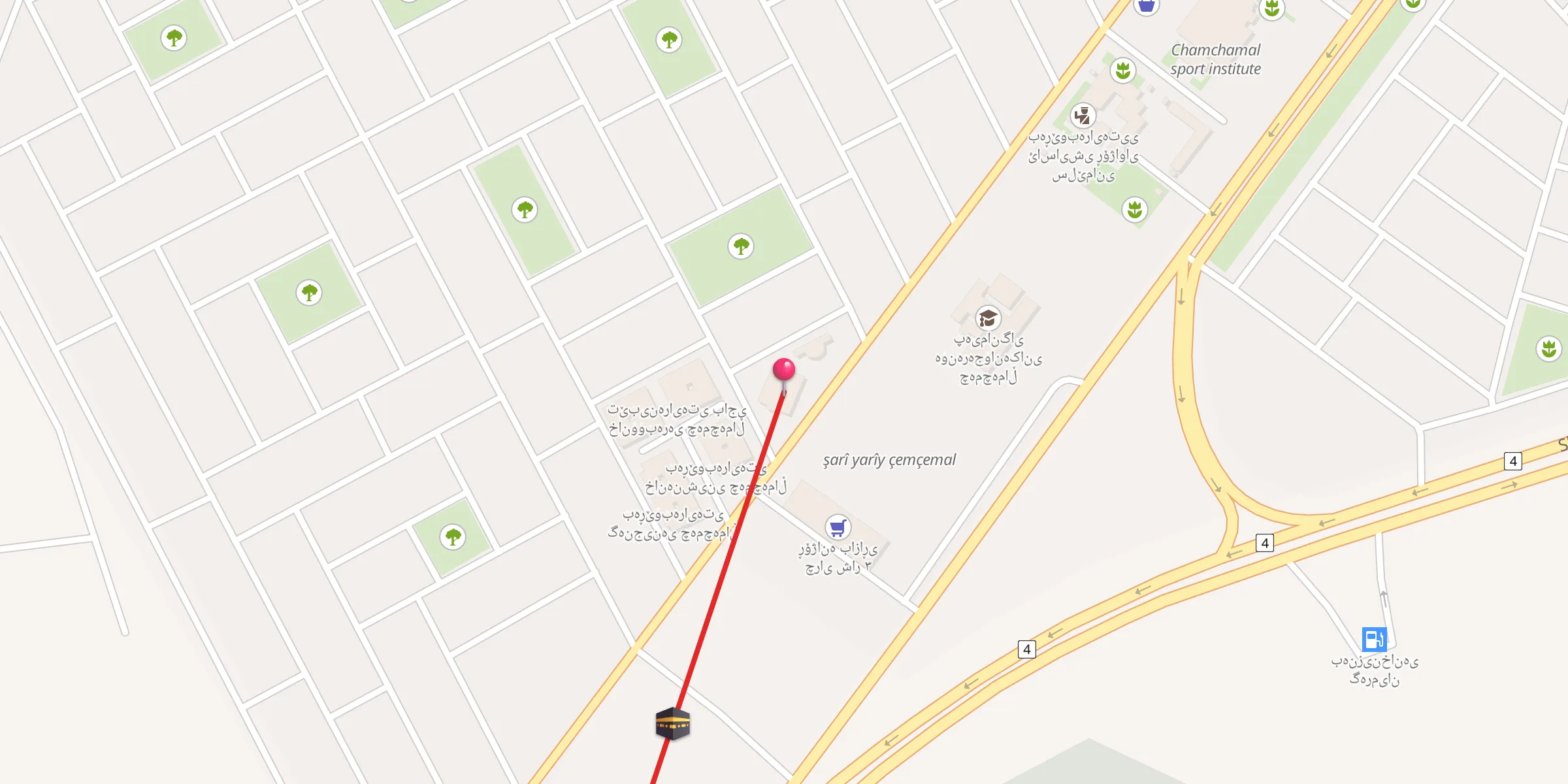 Carte de localisation : مزگەوتی حاجی حوسێن حاجی شوکور