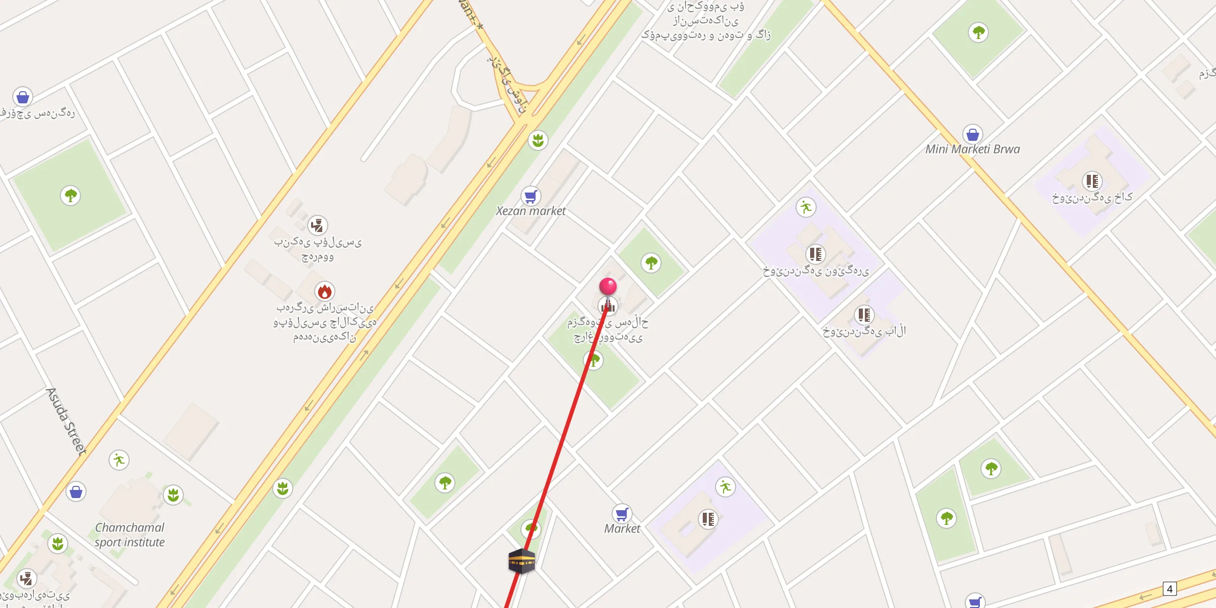 Carte de localisation : مزگەوتی سەڵاح چراغەڕووتەیی