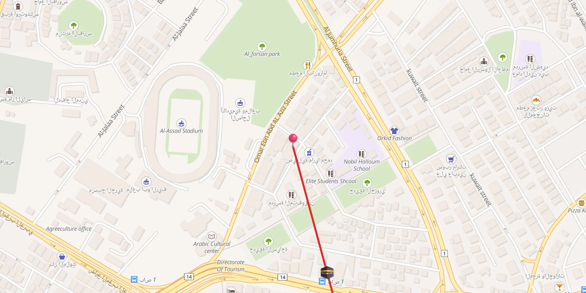 Carte de localisation : جامع القعقع