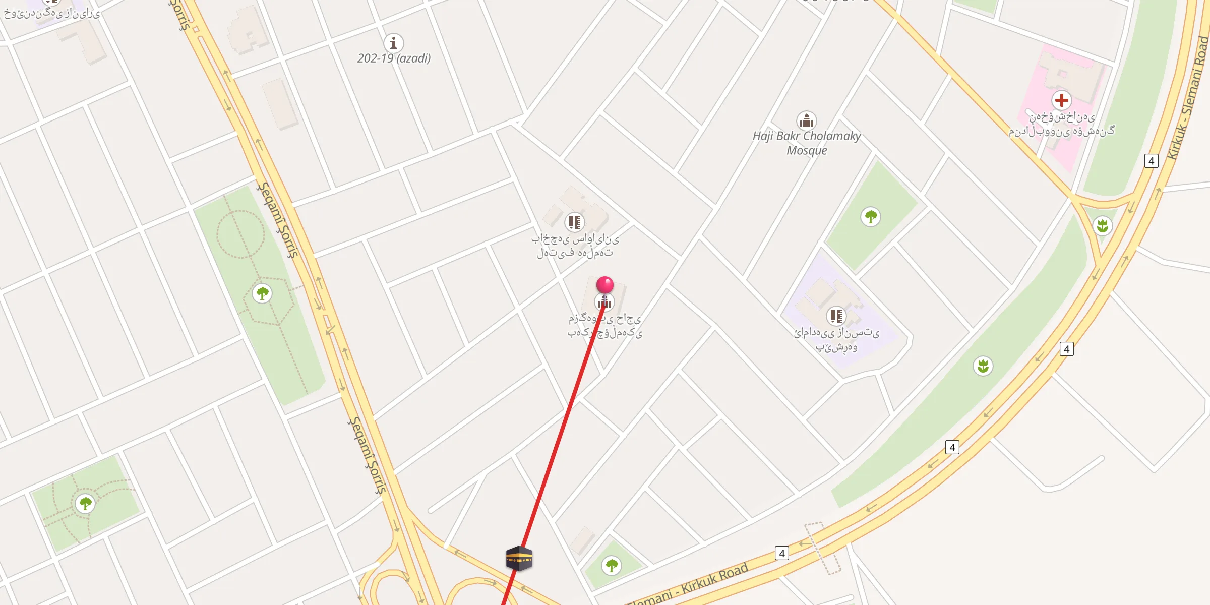 Carte de localisation : مزگەوتی حاجی بەکر چۆڵمەکی