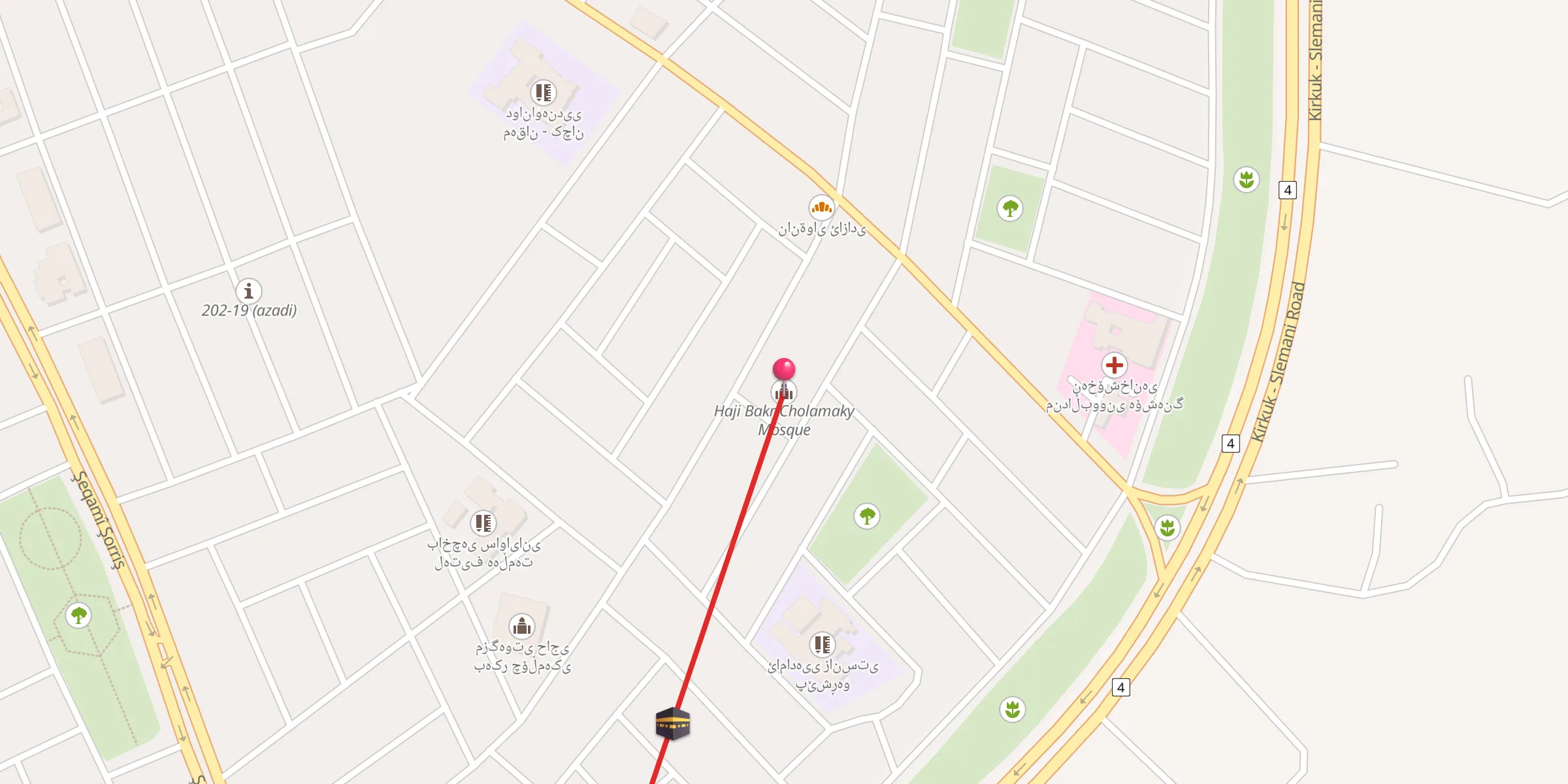 Carte de localisation : مزگەوتی حاجی بەکر چۆڵمەکی