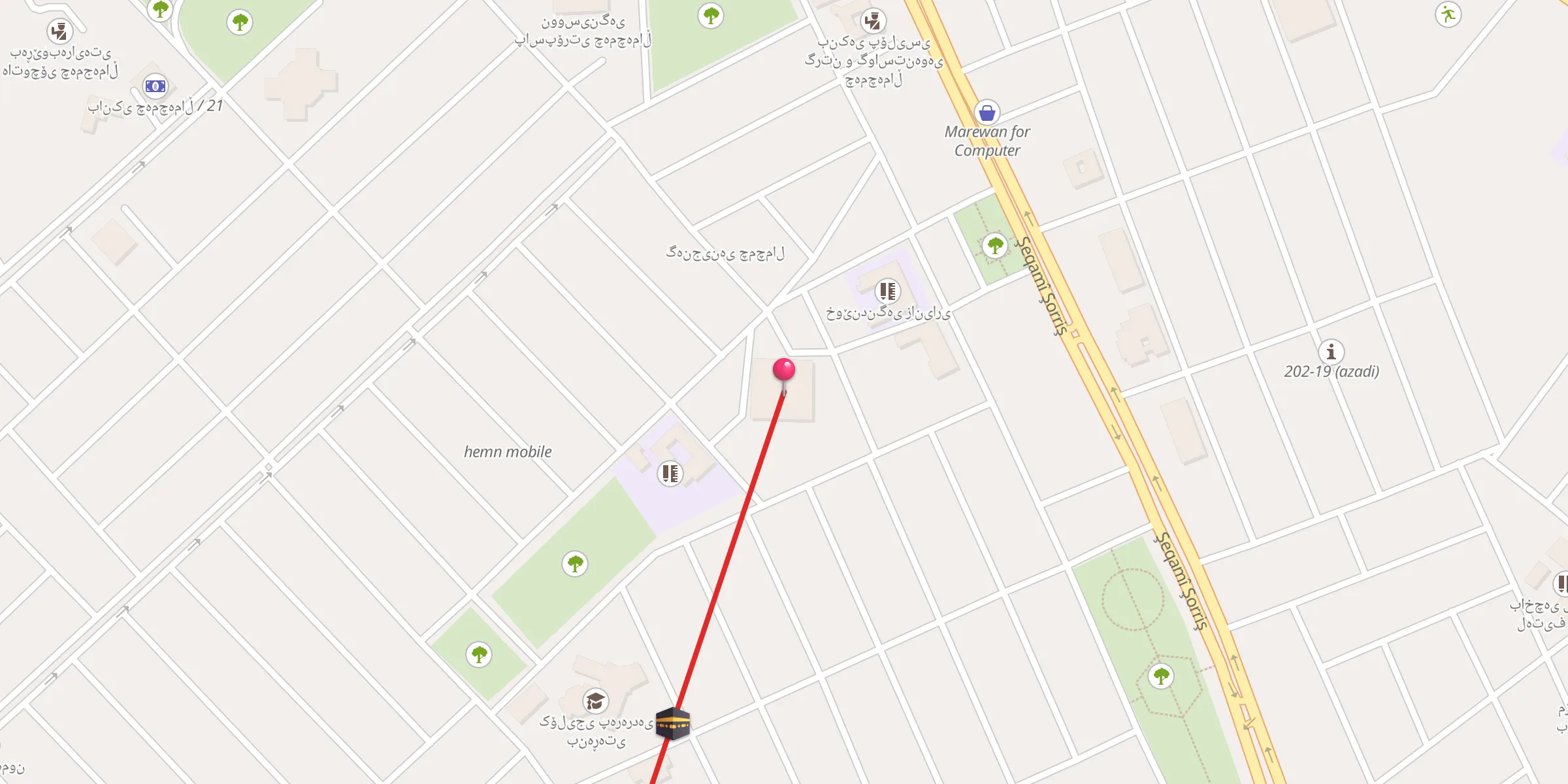 Carte de localisation : مزگەوتی مەلا تەیفوور