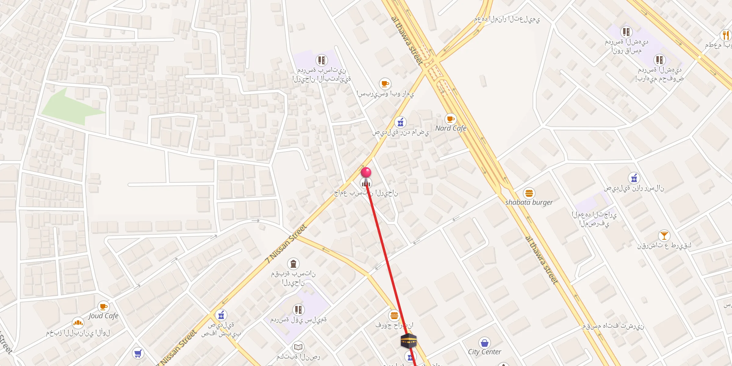 Carte de localisation : جامع بستان الريحان