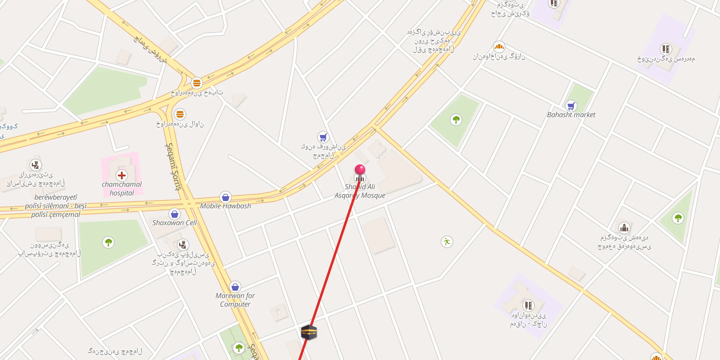 Carte de localisation : مزگەوتی شەهید عەلی عەسکەری