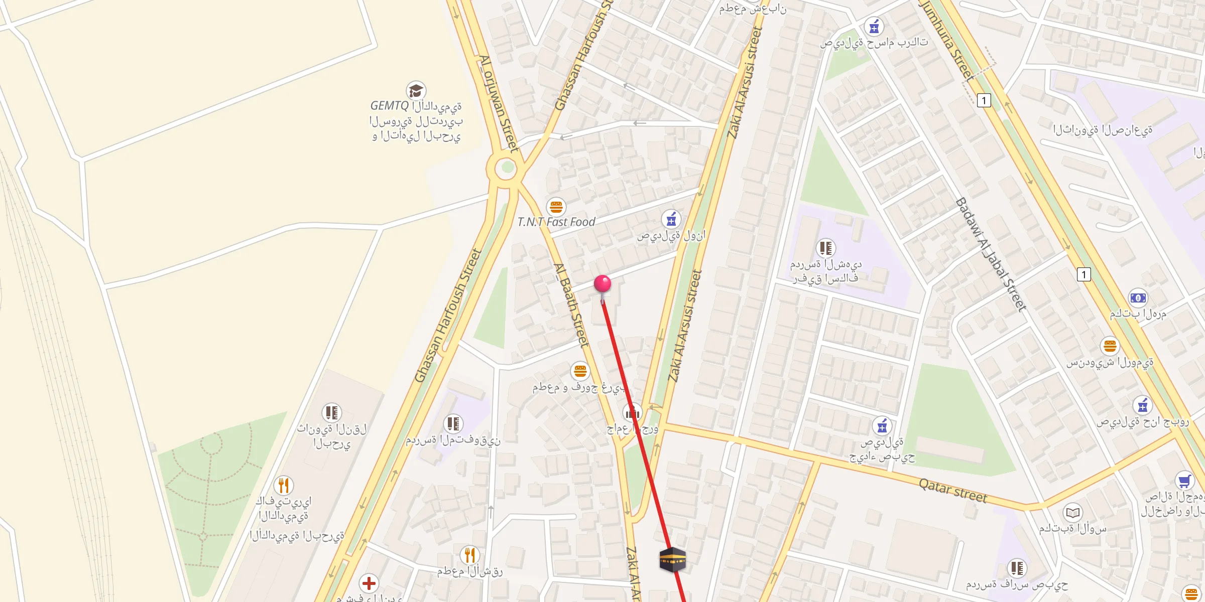 Carte de localisation : جامع الإمام جعفر الصادق