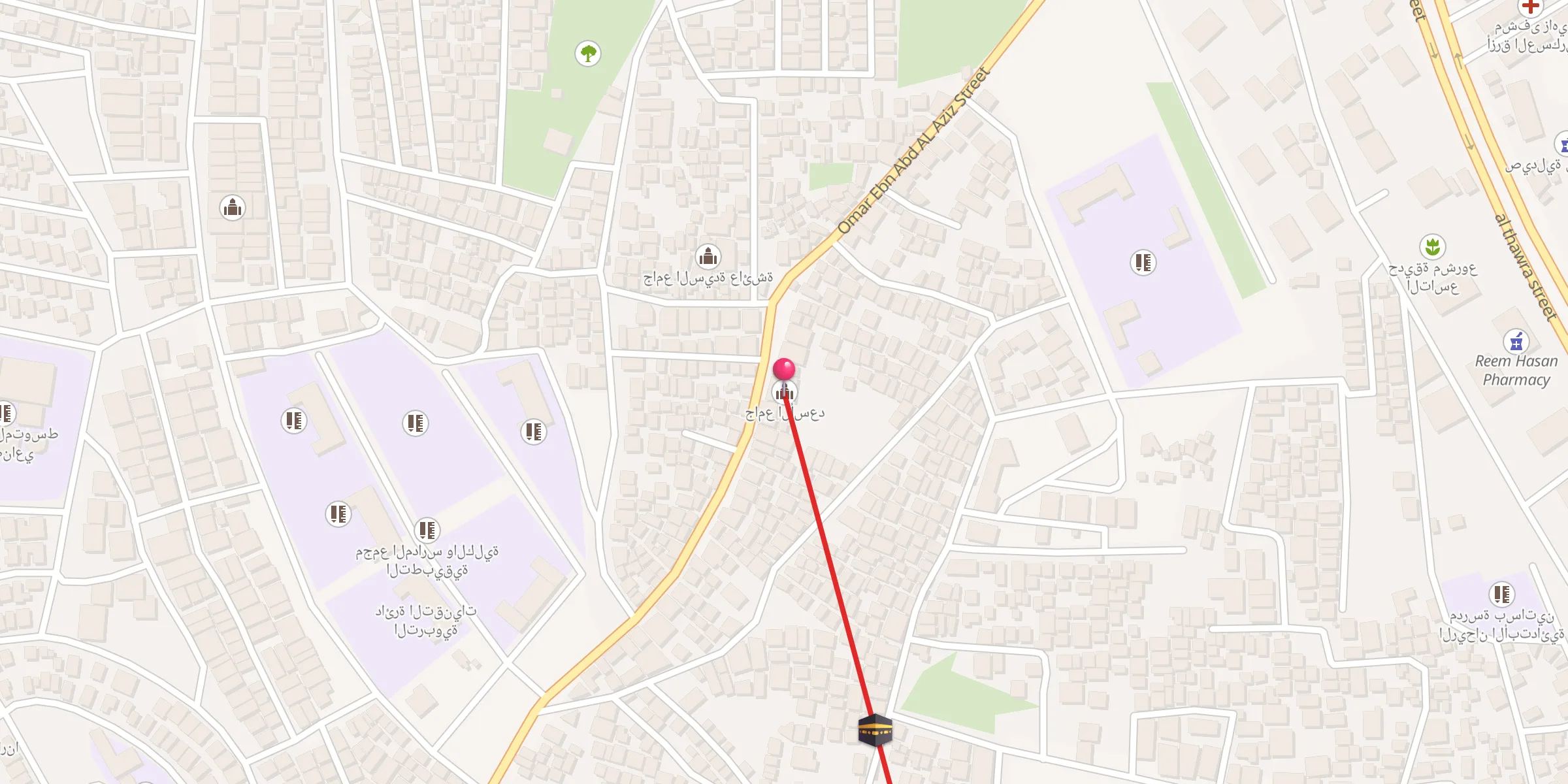 Carte de localisation : جامع الأسعد