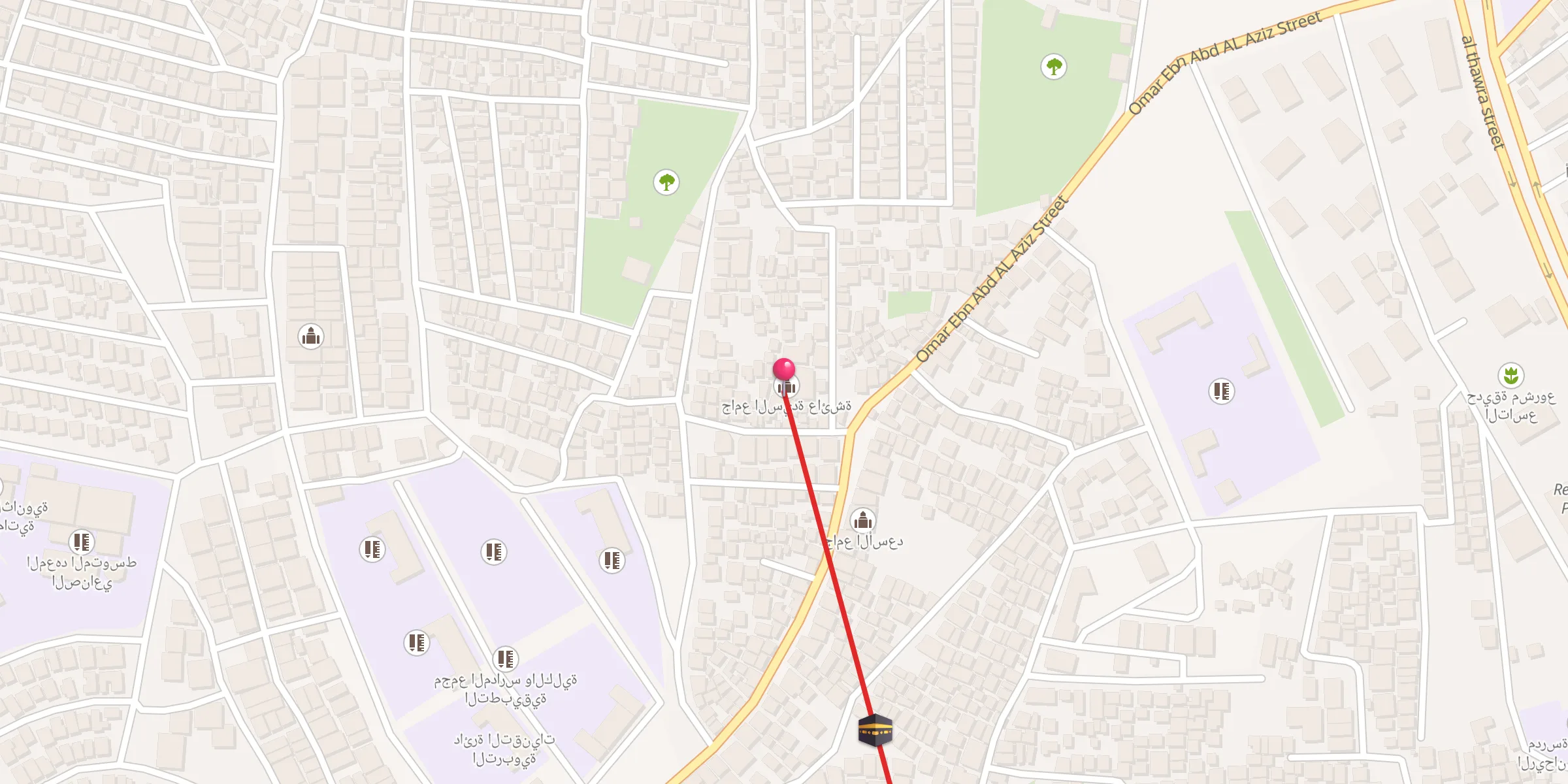 Carte de localisation : جامع السيدة عائشة