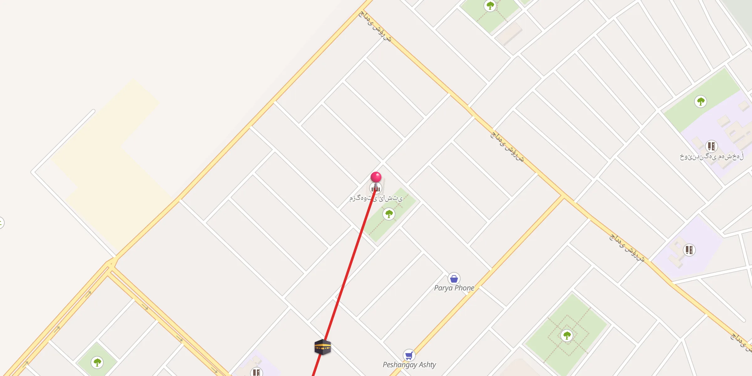 Carte de localisation : مزگەوتی ئاشتی