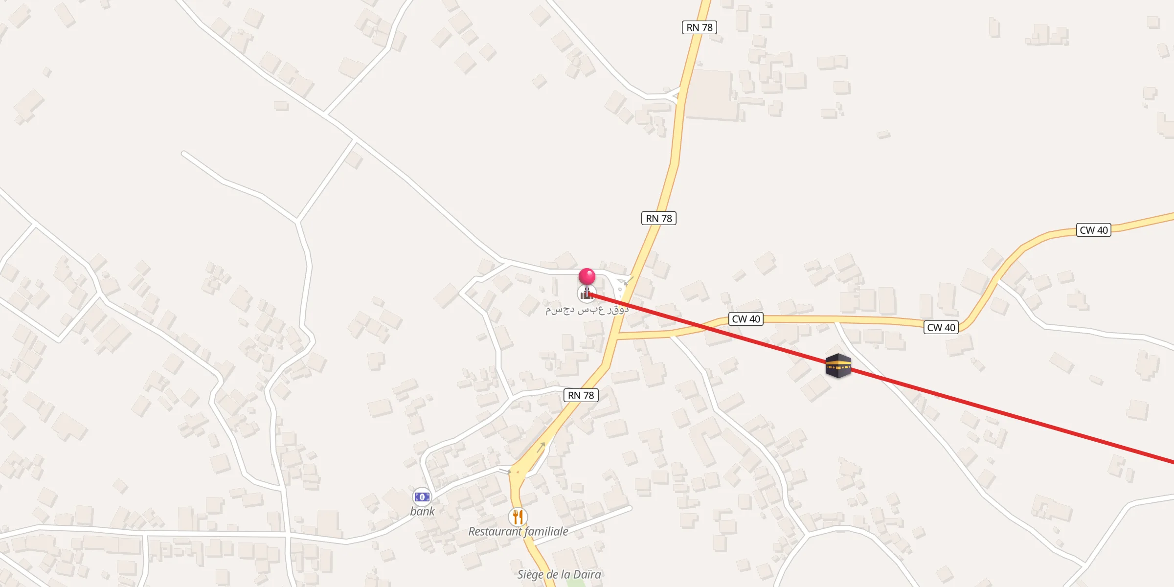Carte de localisation : مسجد سبع رقود