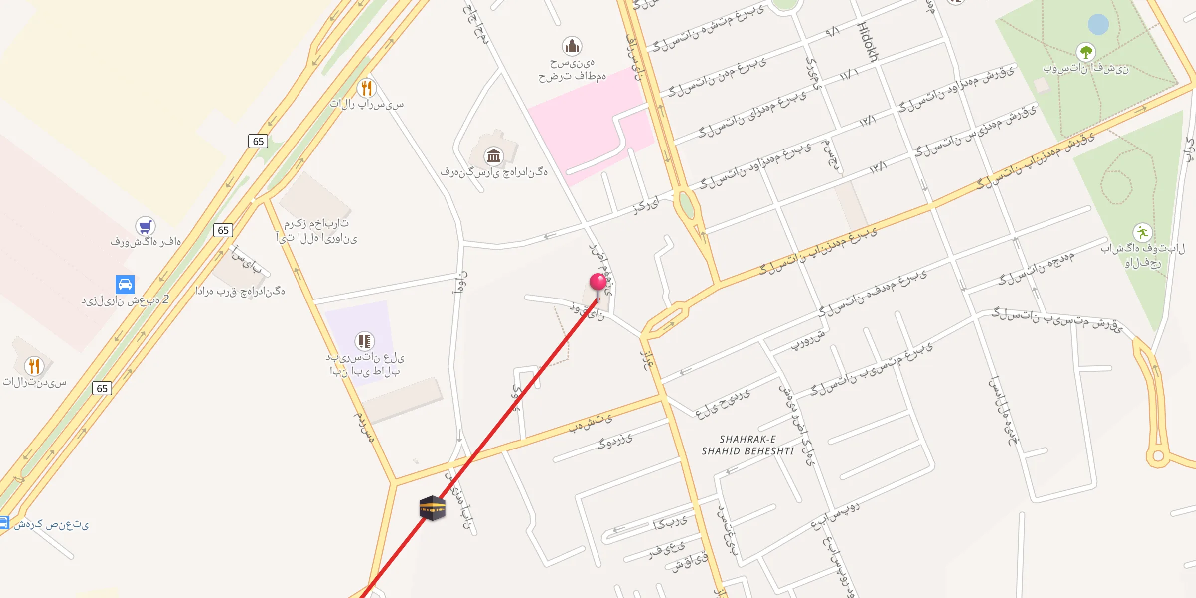 Carte de localisation : مسجد جامع چهاردانگه