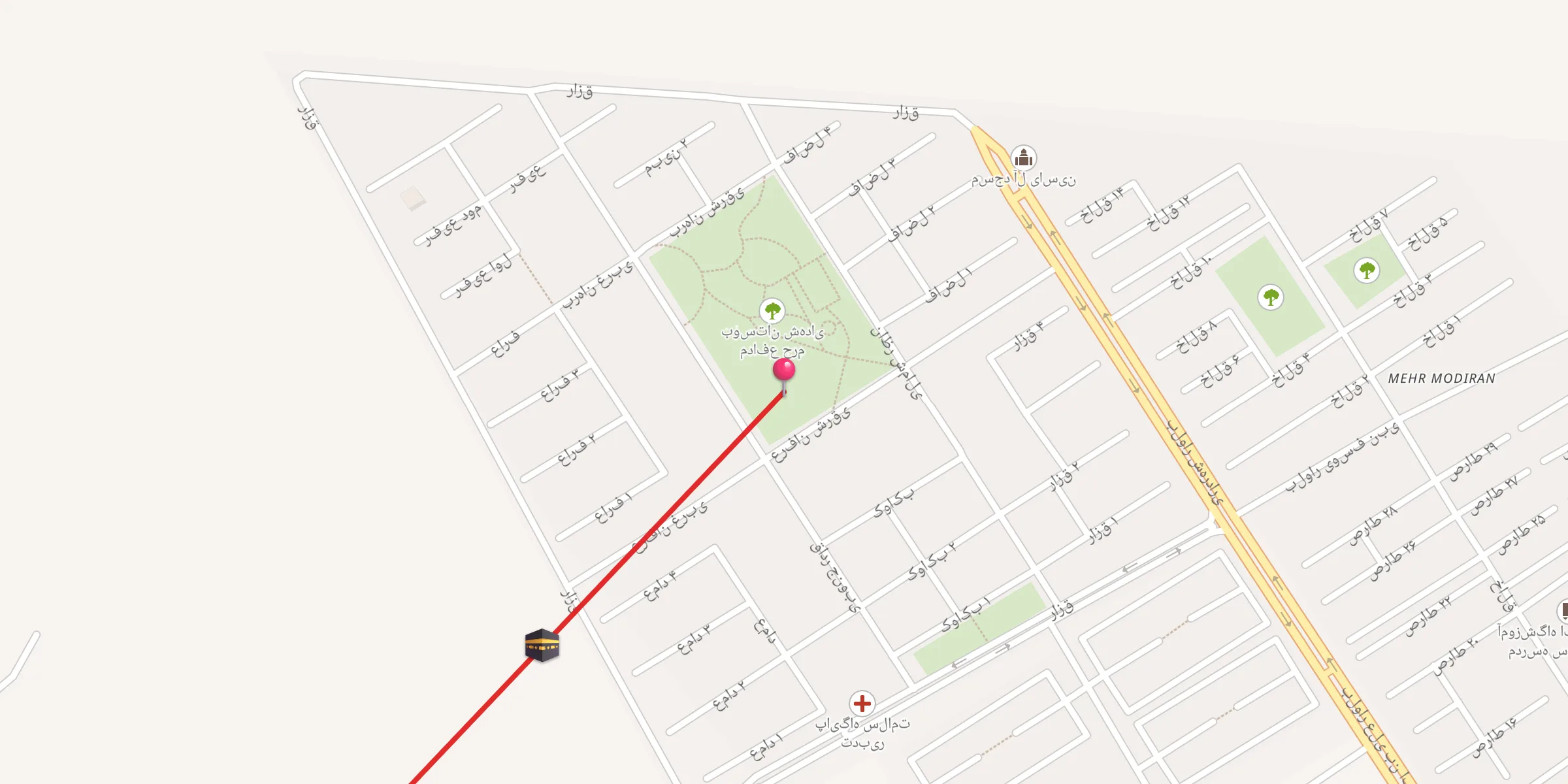 Carte de localisation : مسجد حضرت حجت ابن الحسن (عج) شهرک بهارستان