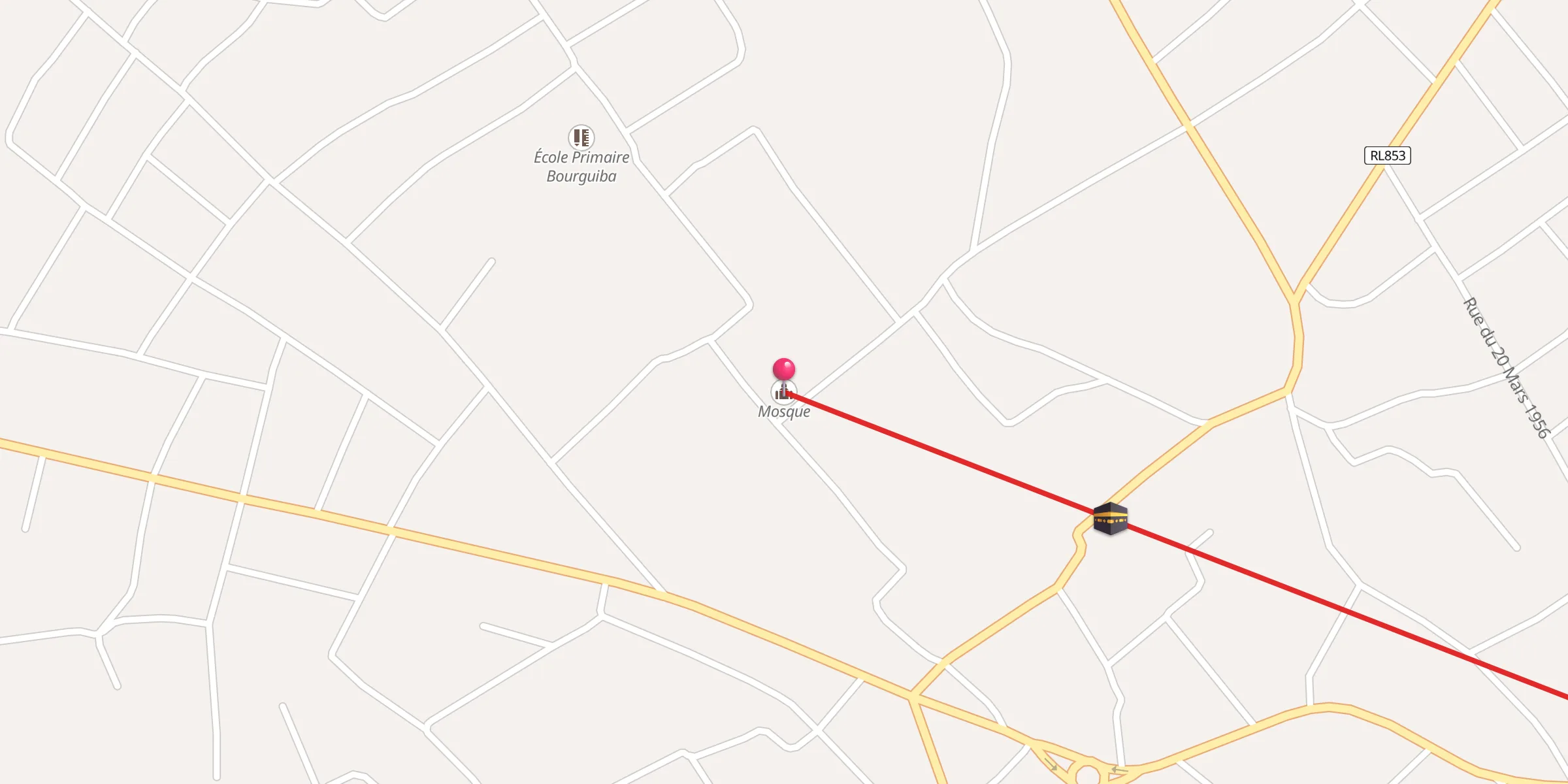 Carte de localisation : Mosquée Essalem