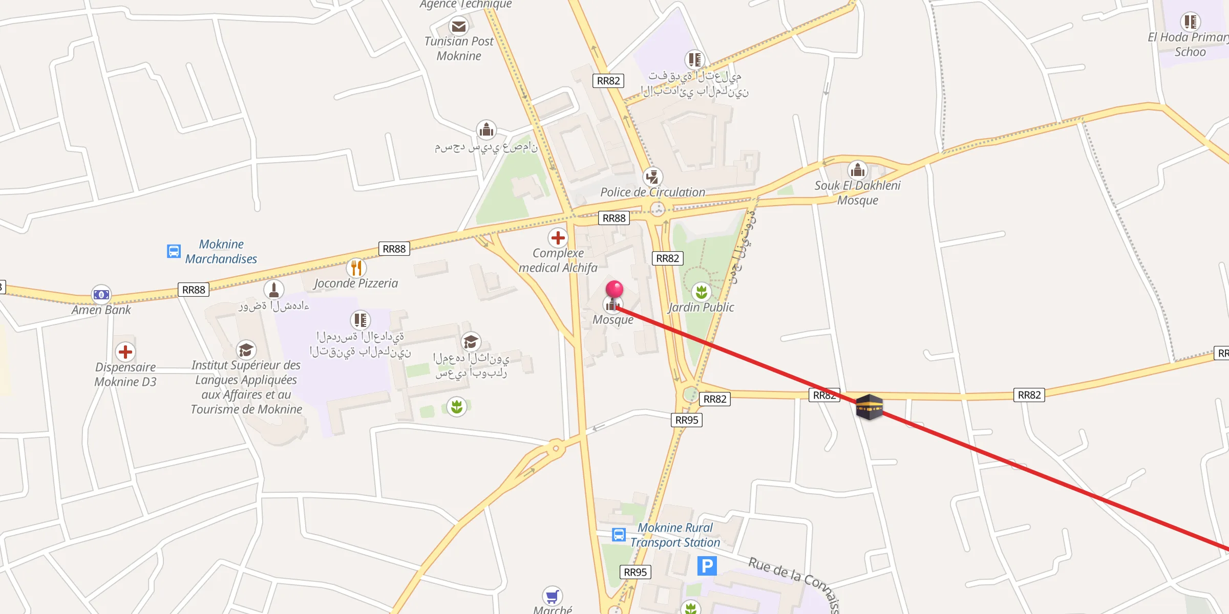 Carte de localisation : جامع إبن عرفة