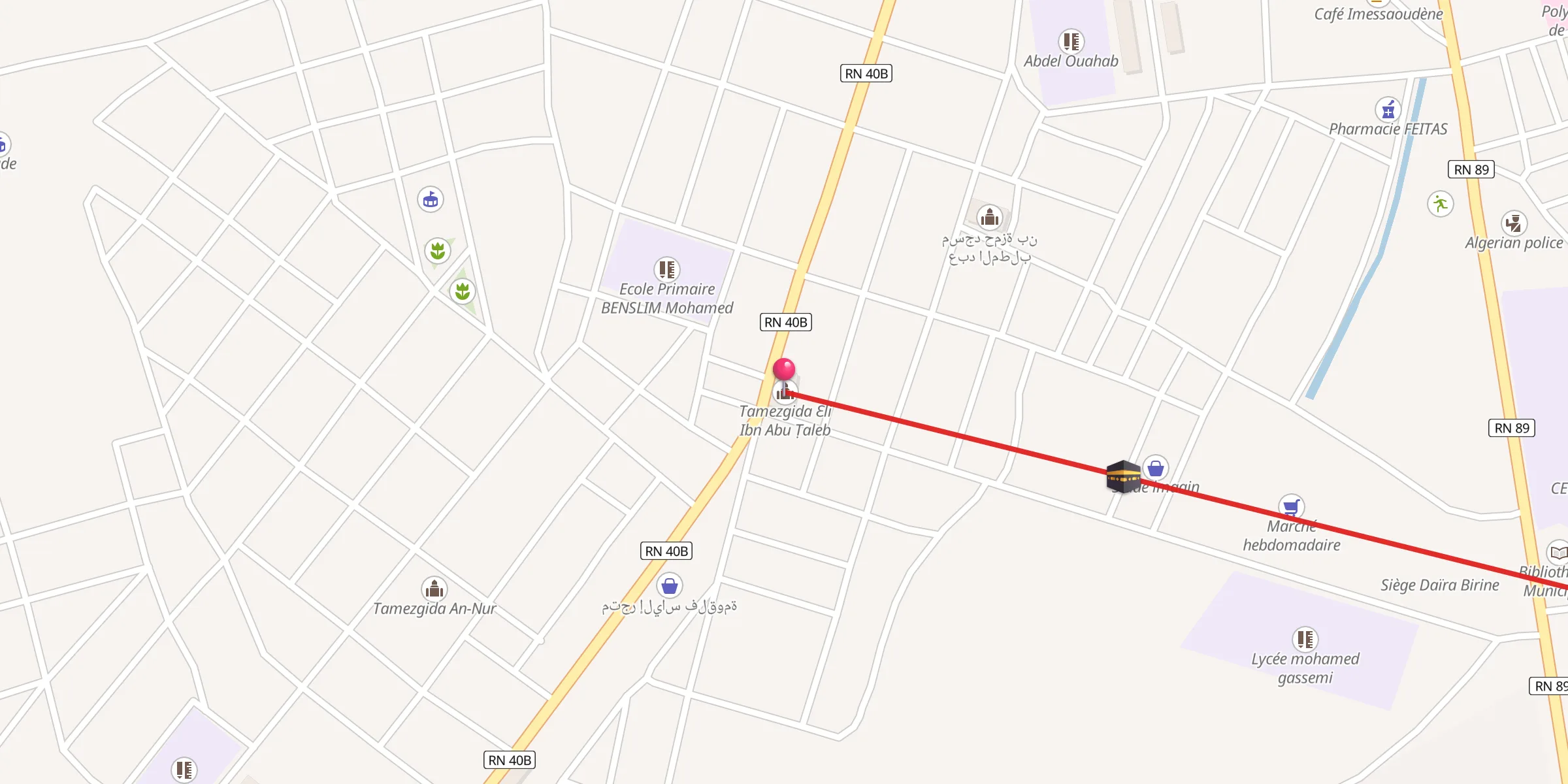 Carte de localisation : مسجد علي بن أبي طالب رضي