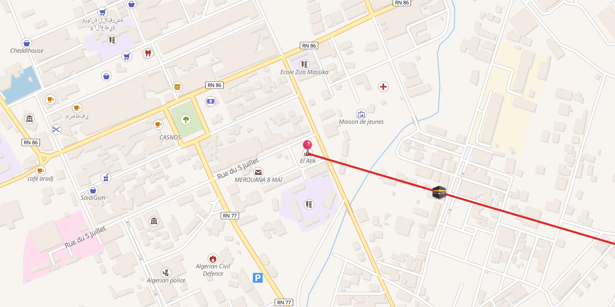 Carte de localisation : El Atik