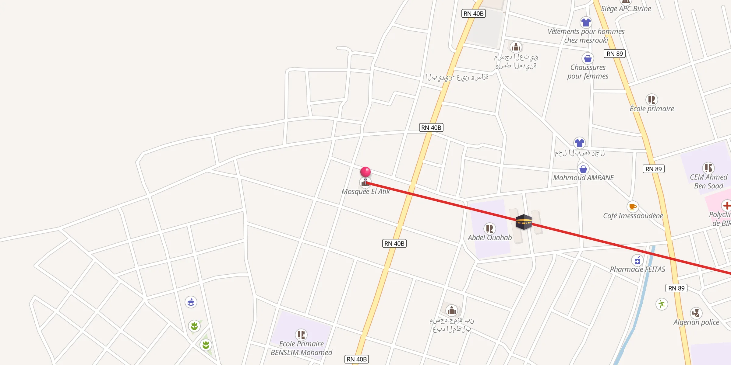 Carte de localisation : المسجد العتيق