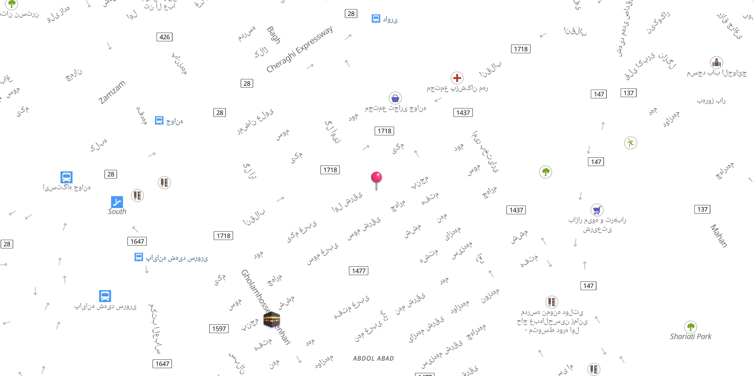 Carte de localisation : Hazrat Ali ibn abi Taleb Central mosque