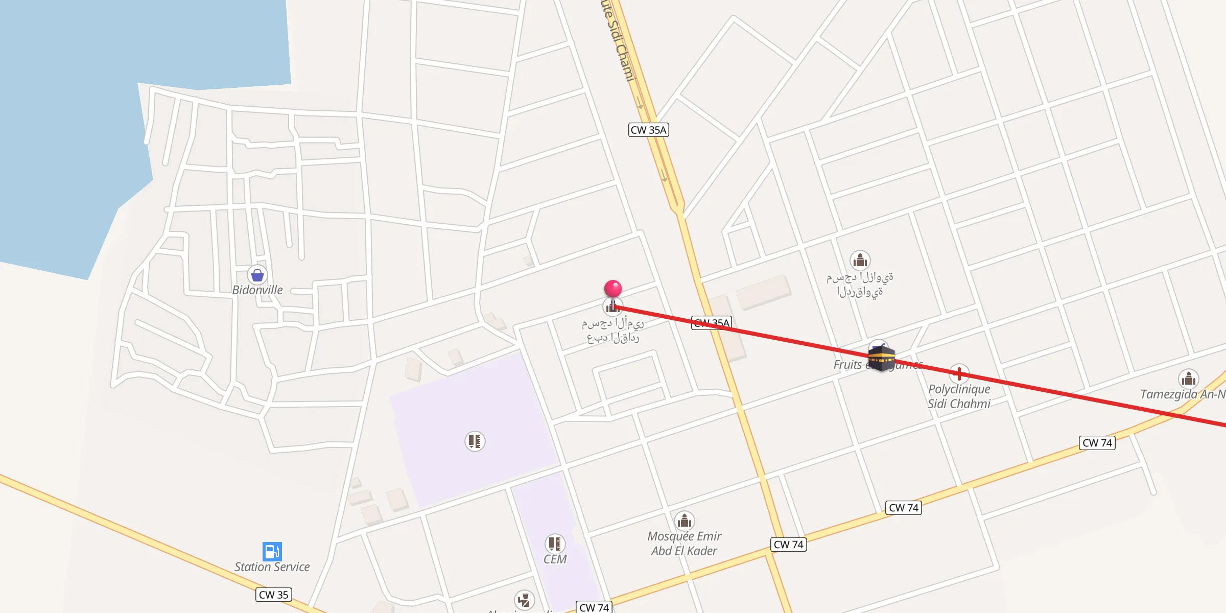Carte de localisation : مسجد الأمير عبد القادر