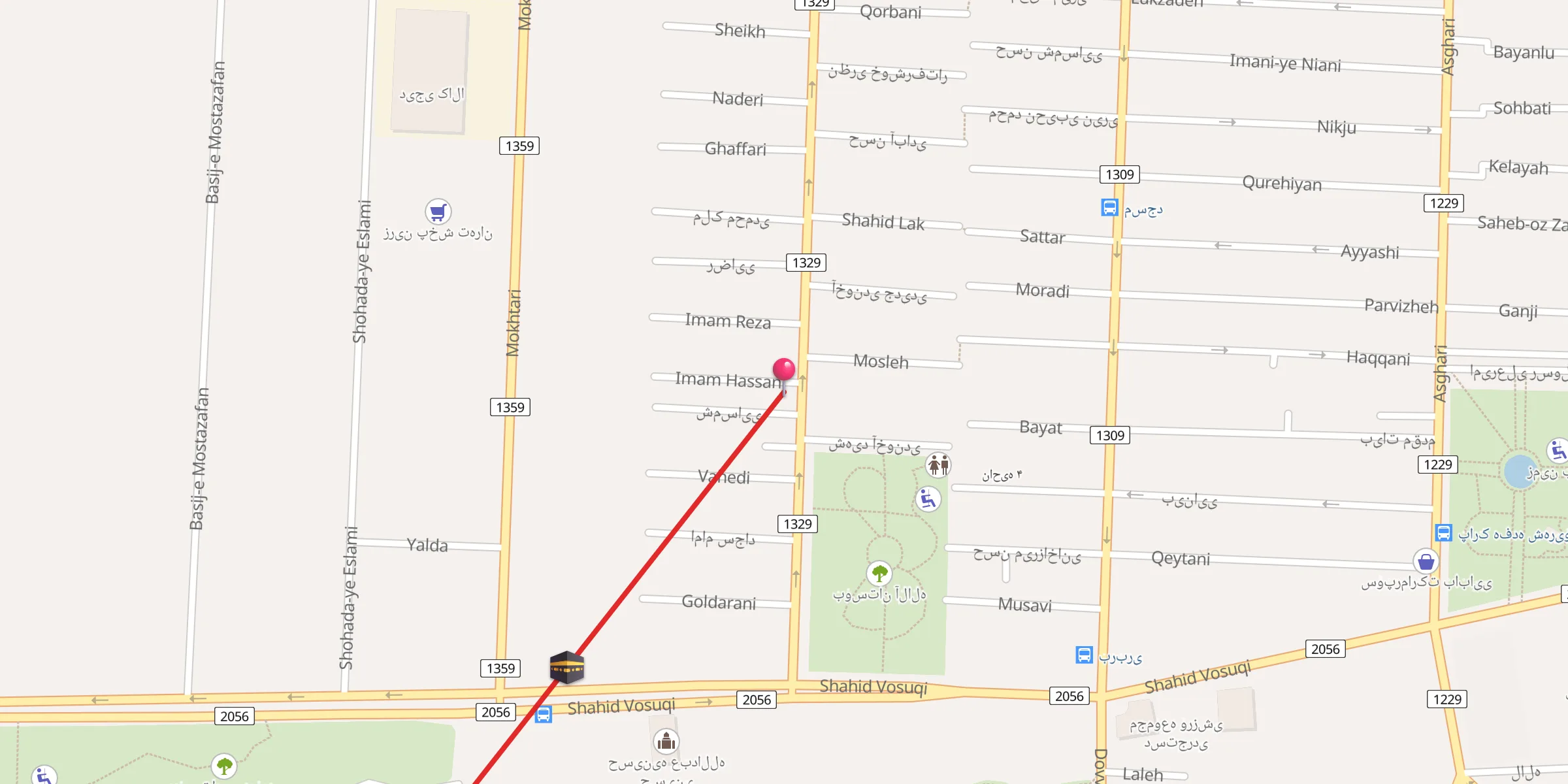 Carte de localisation : مسجد امام حسین