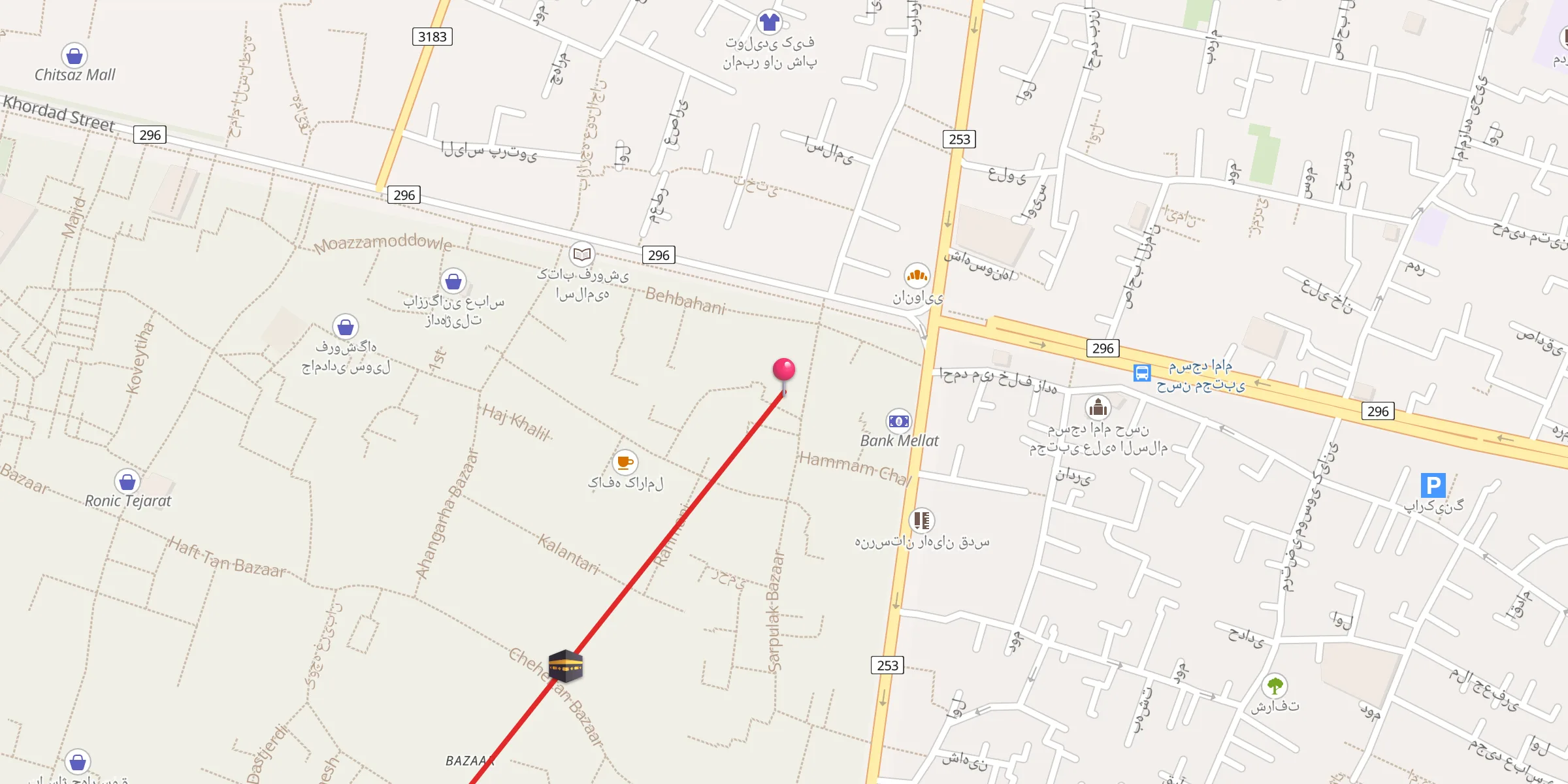 Carte de localisation : Behbahani mosque