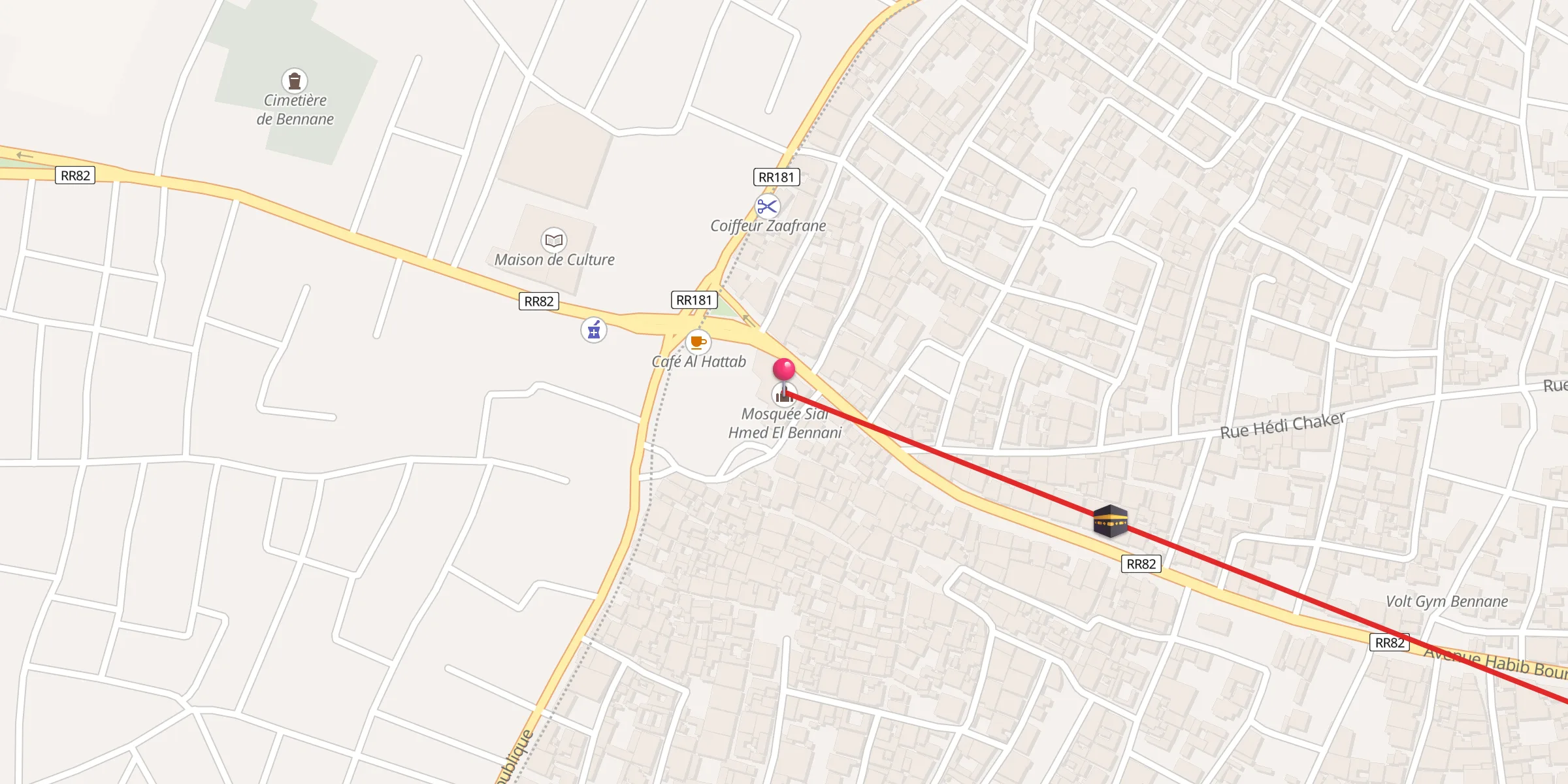 Carte de localisation : مسجد سيدي حمد البناني