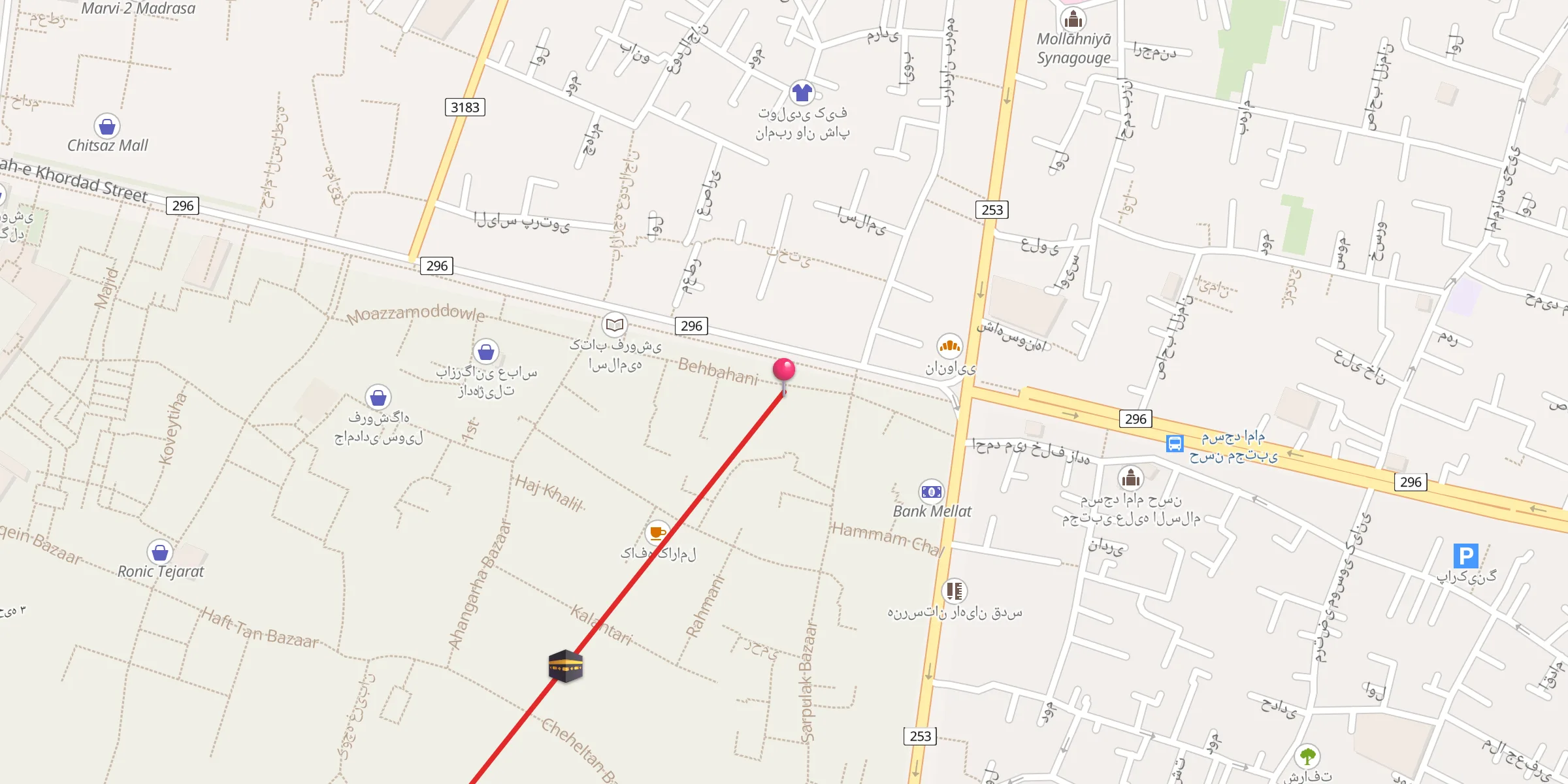 Carte de localisation : Chahardah masoum mosque