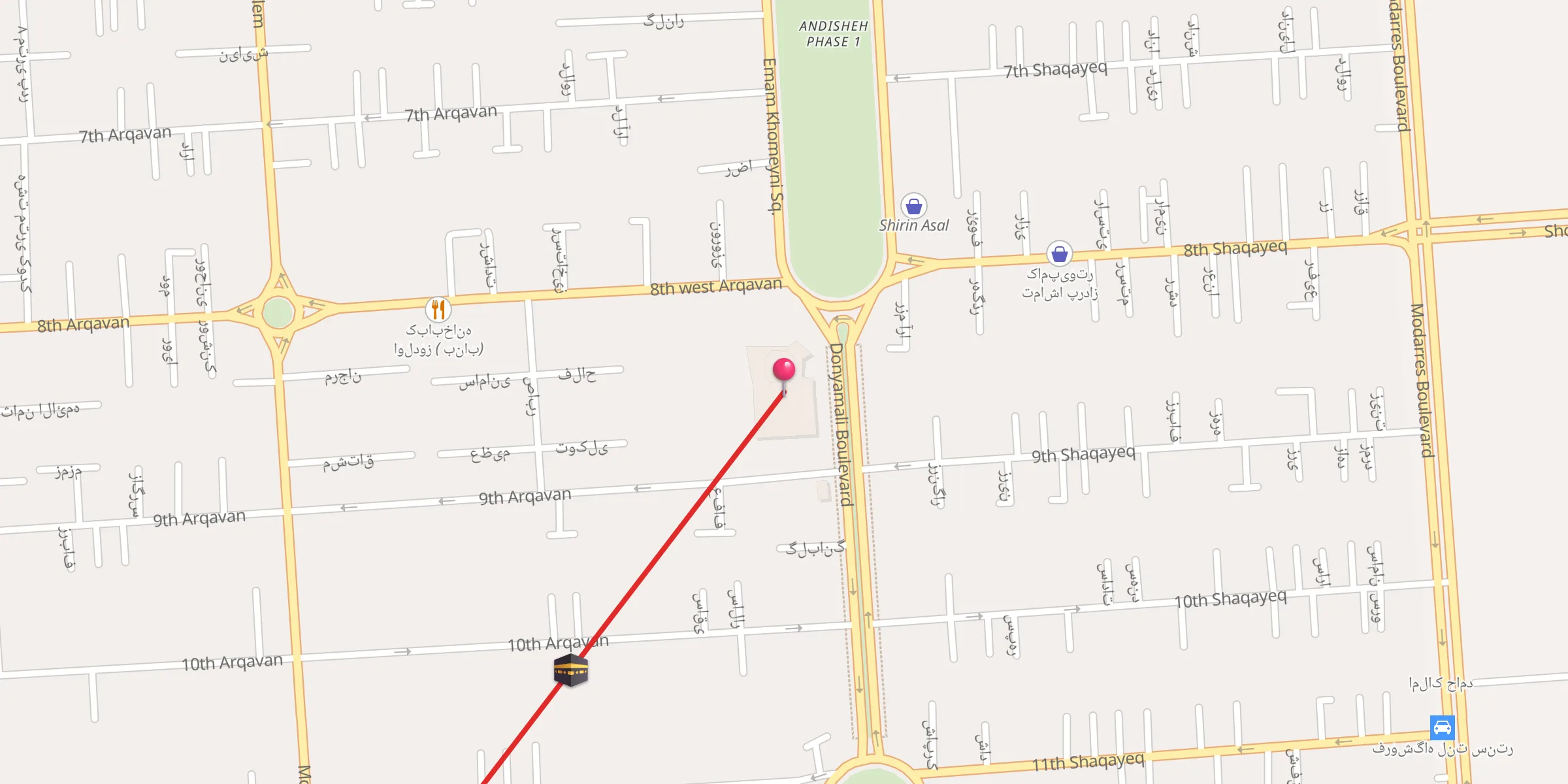 Carte de localisation : مسجد جامع امام جعفر صادق