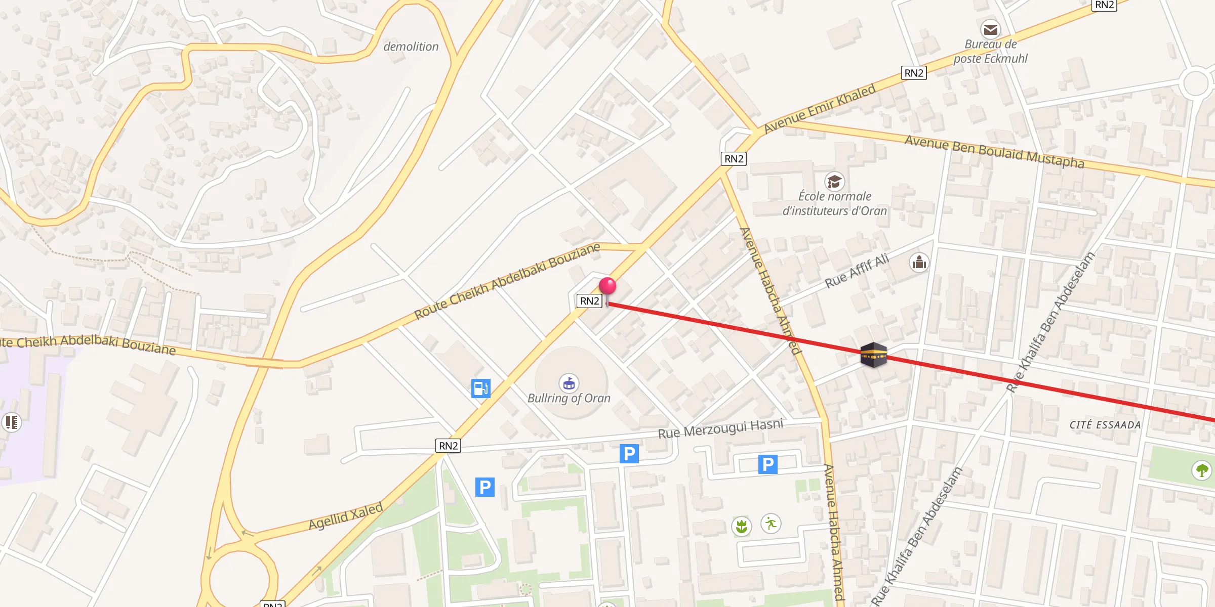 Carte de localisation : Mosquée Emir Khaled