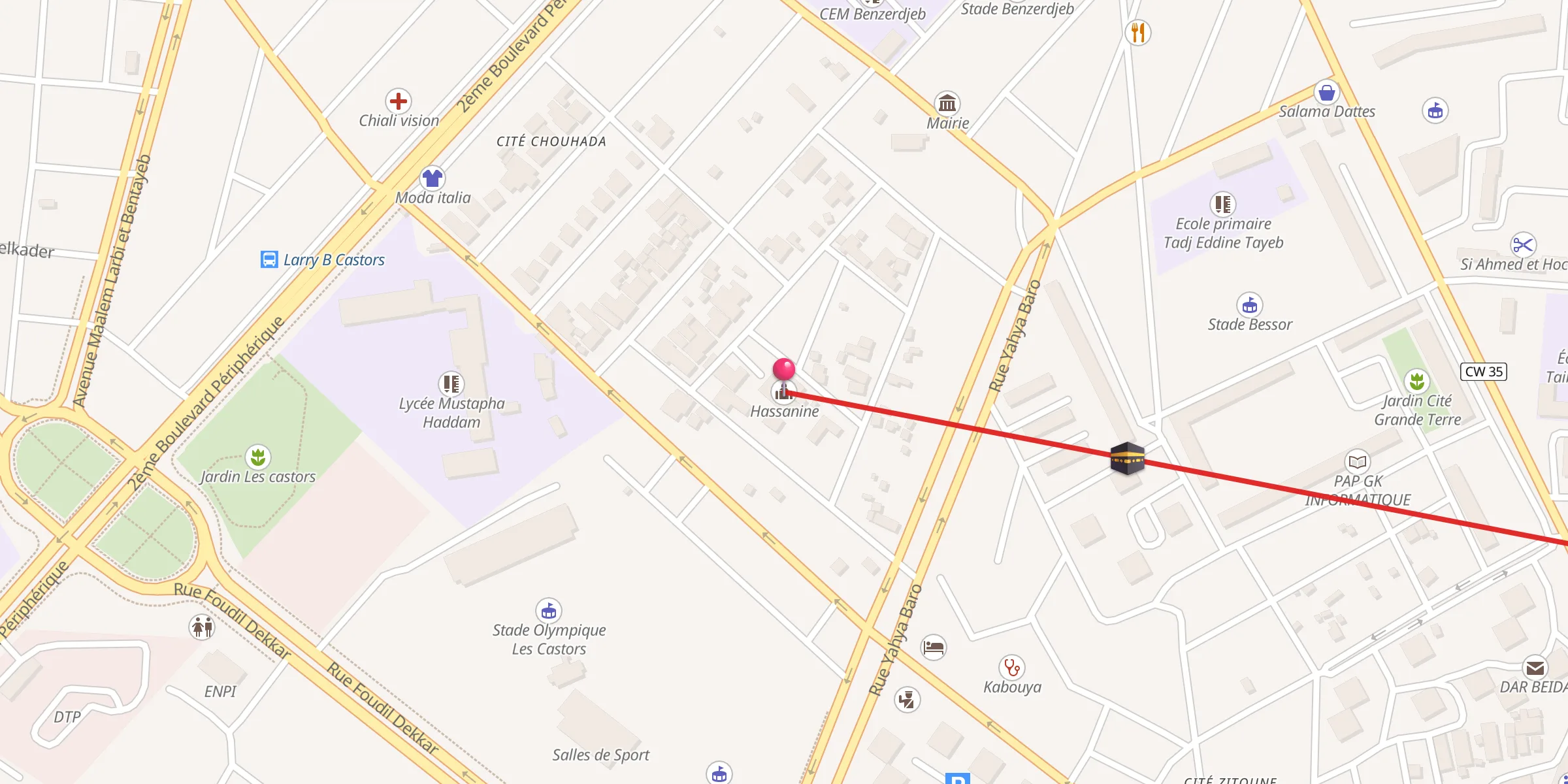 Carte de localisation : Hassanine