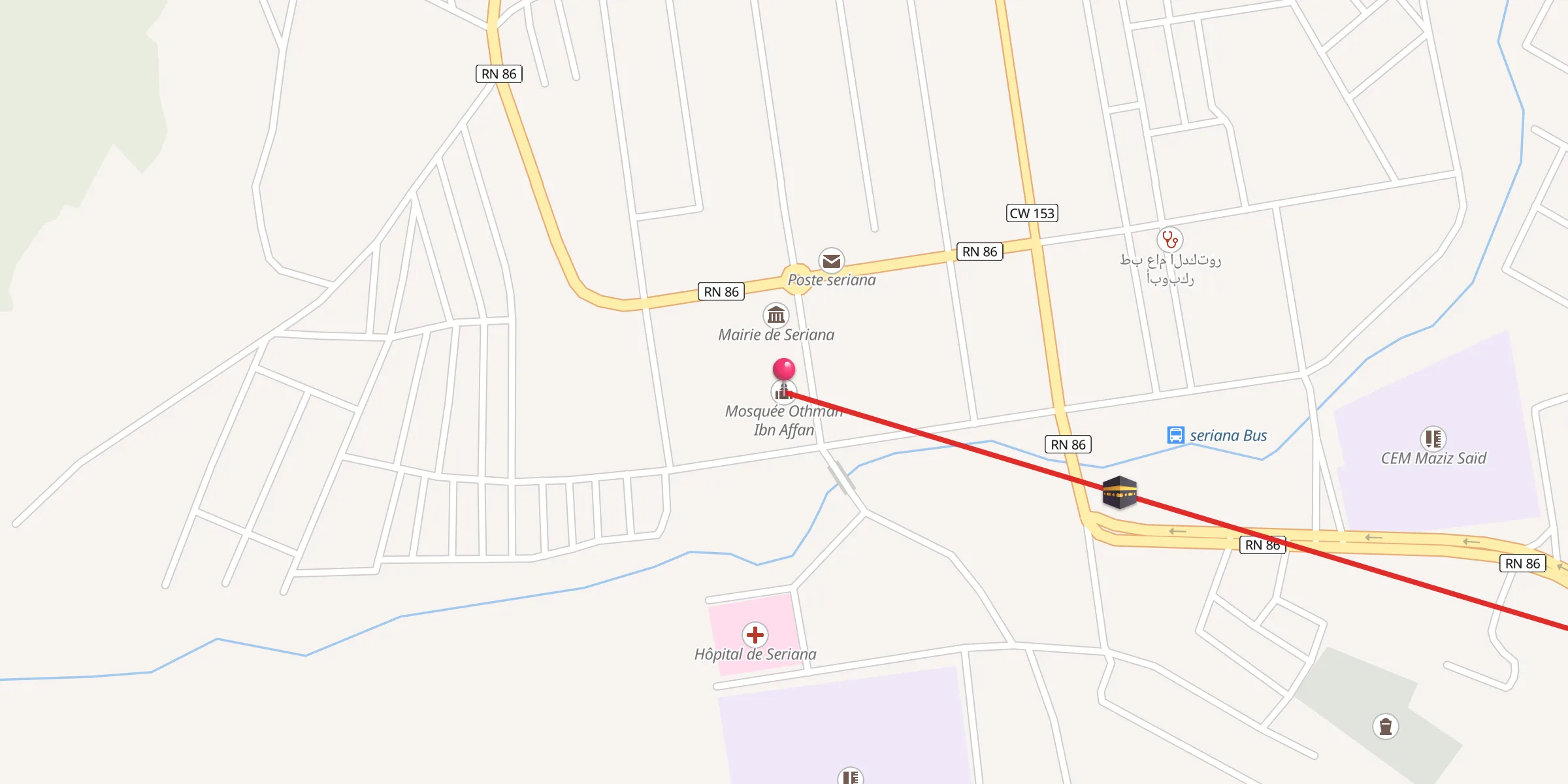 Carte de localisation : Mosquée Othman Ibn Affan